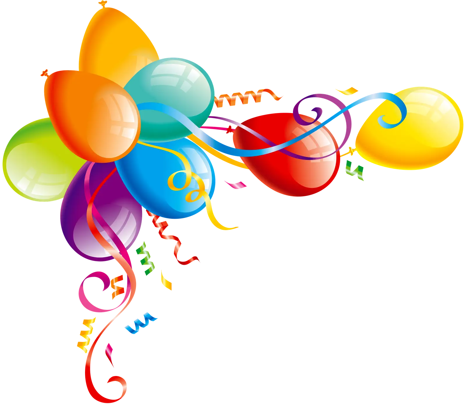 Colorful Balloons and Ribbons for Celebration