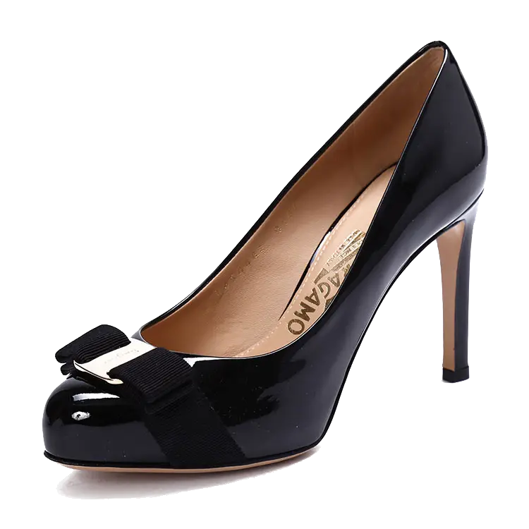 Black High Heel Shoe with Buckle Detail