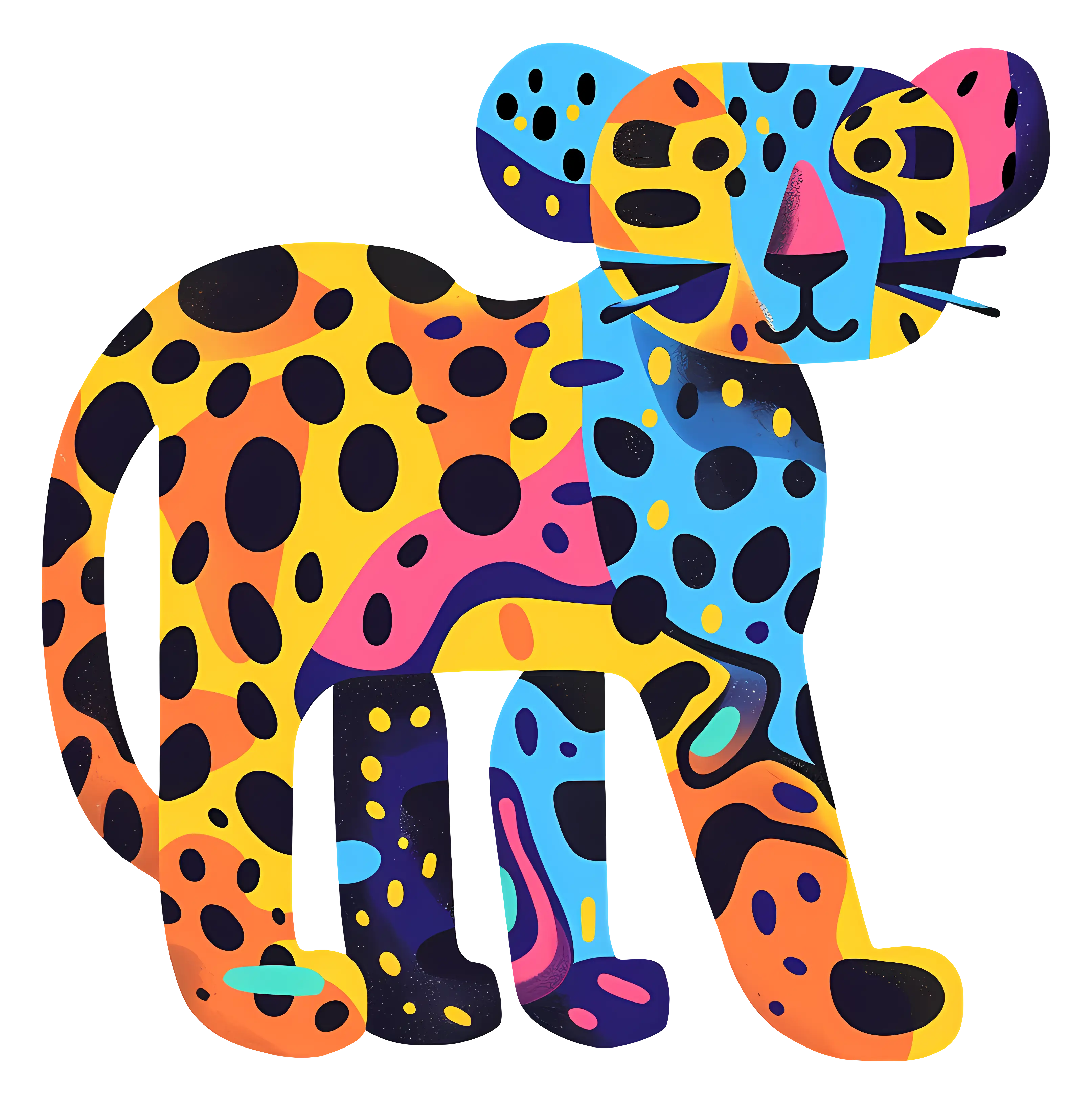 Colorful Leopard Illustration