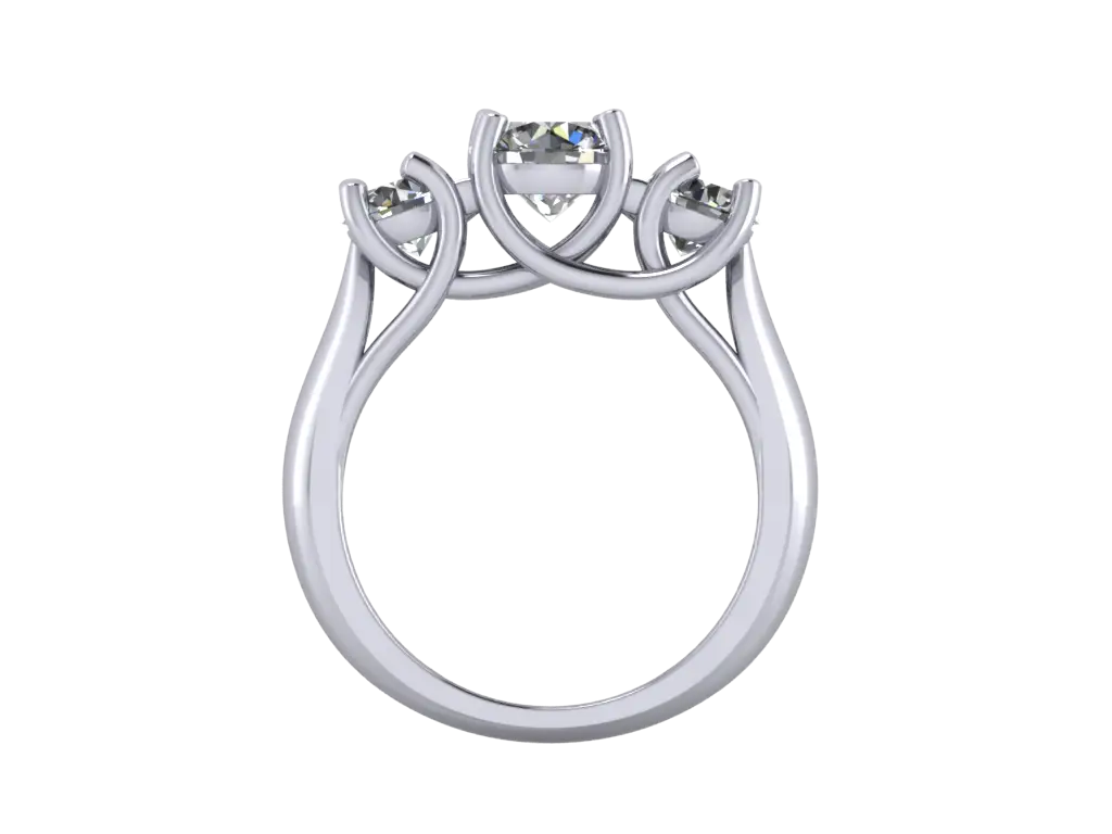 Silver Diamond Ring with Intricate Design