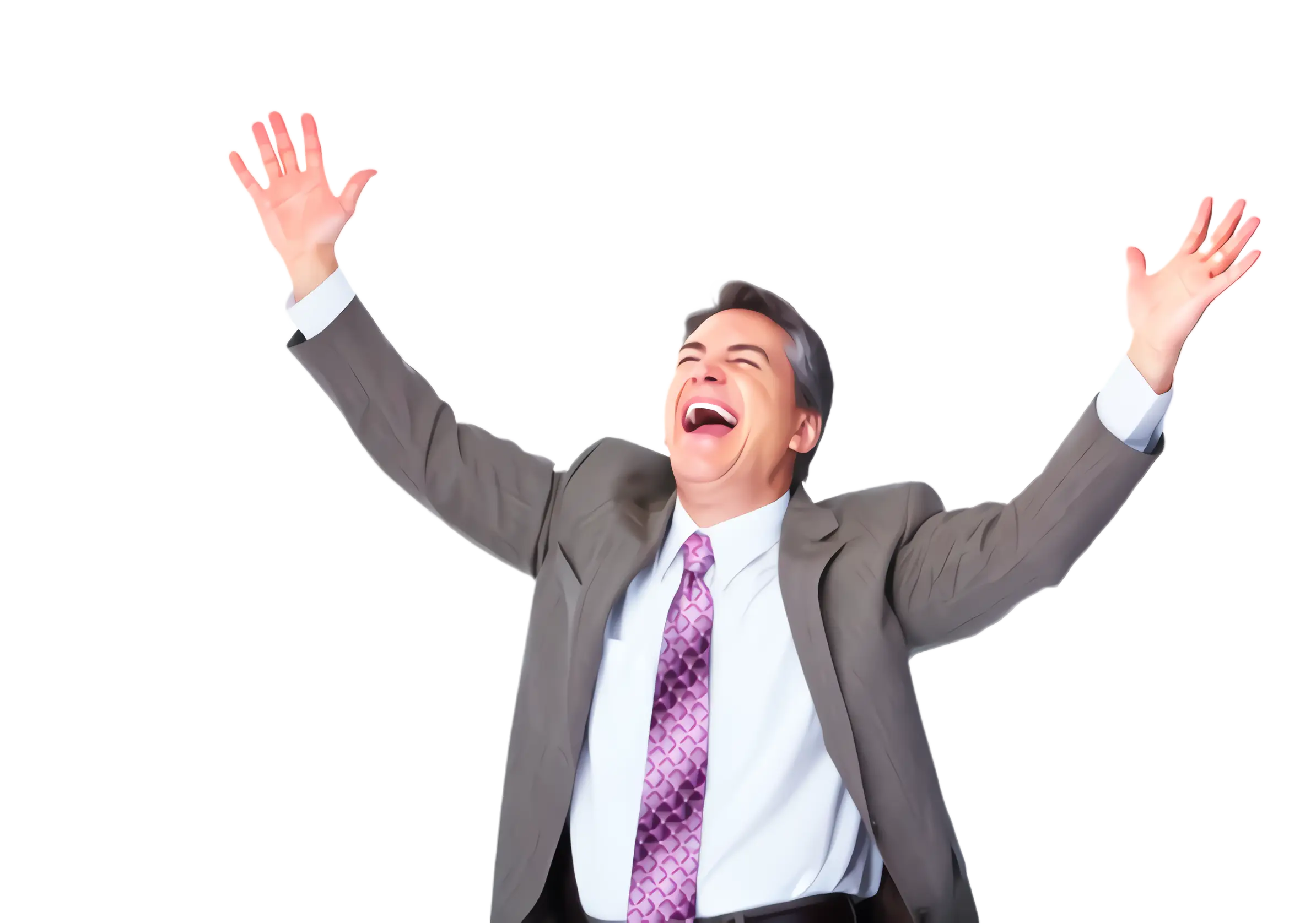 Excited Businessman Cheering