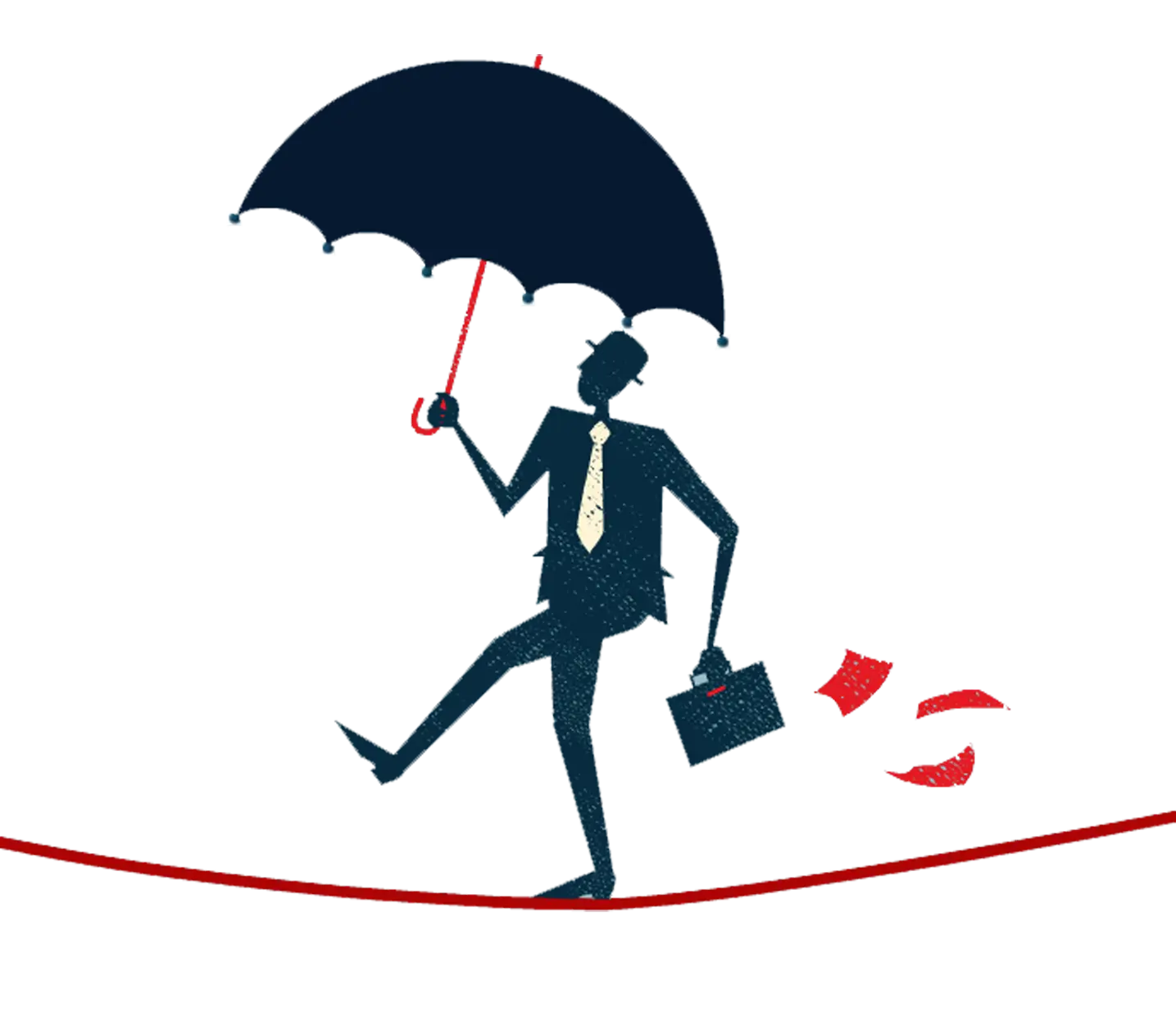Businessman with Umbrella Illustration