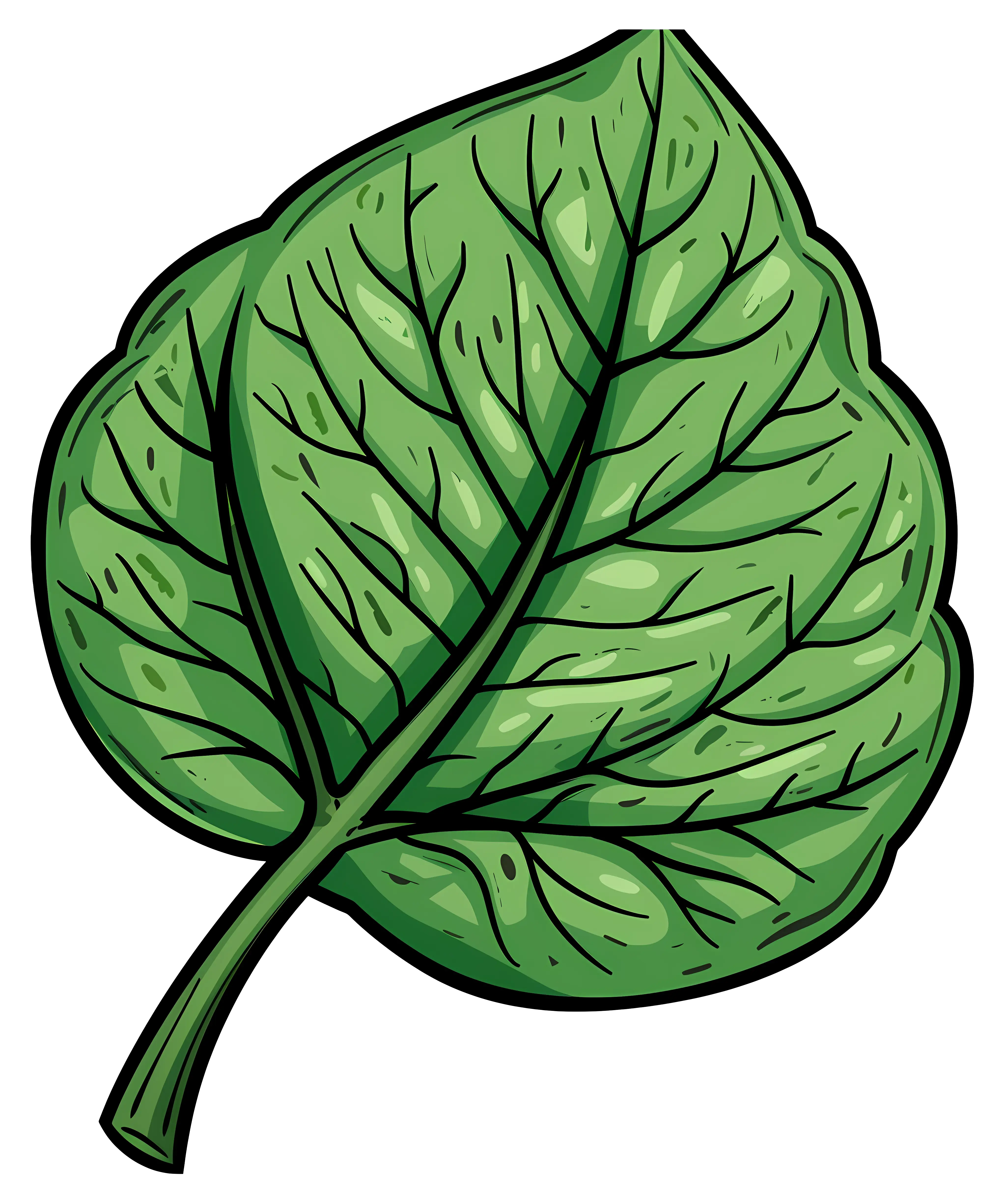Detailed Green Leaf Illustration