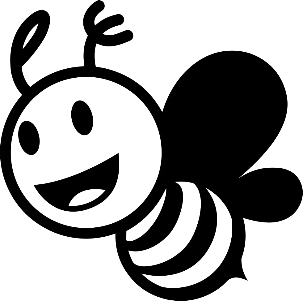 Happy Bee Cartoon Illustration
