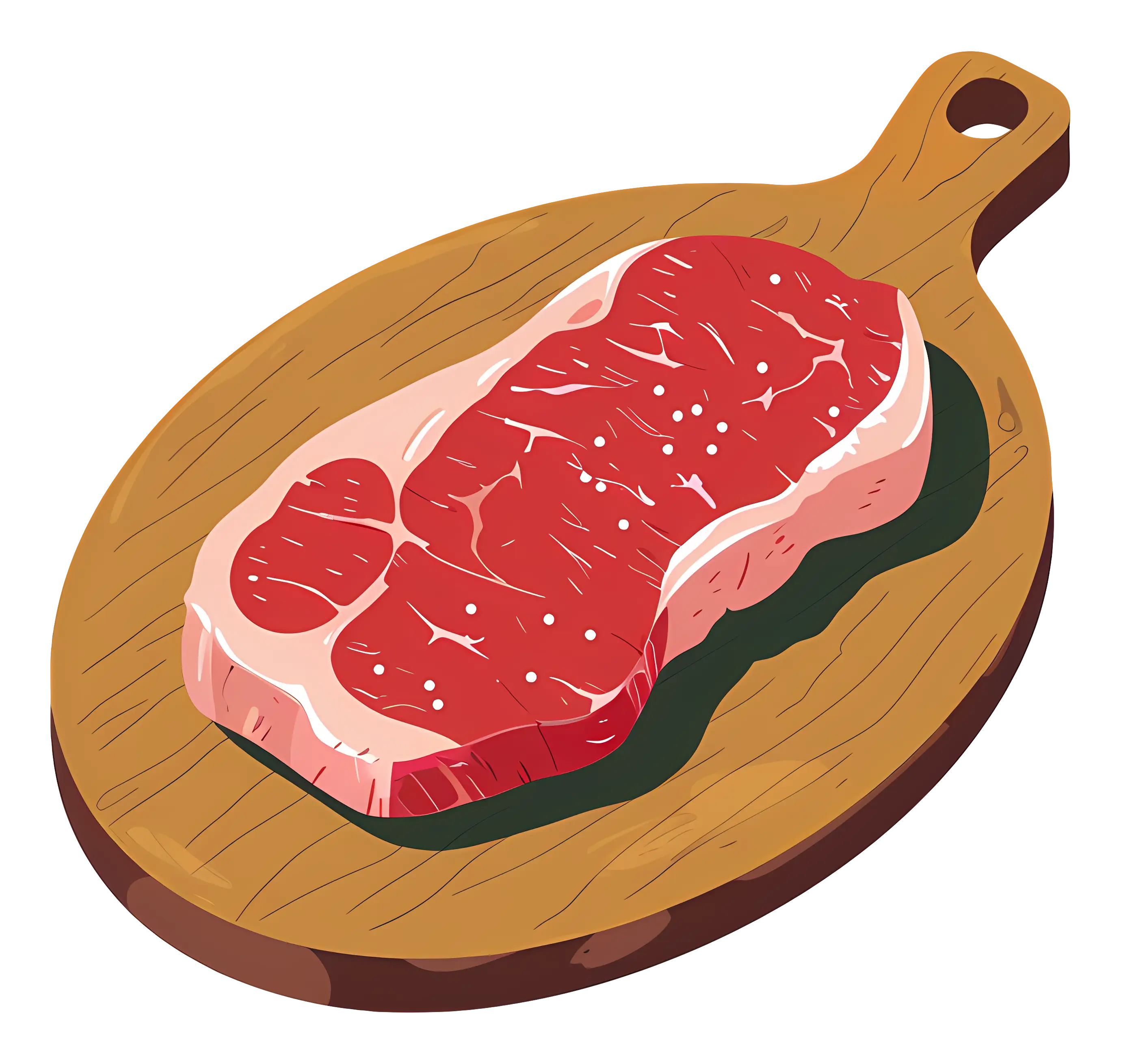 Raw Steak on Cutting Board