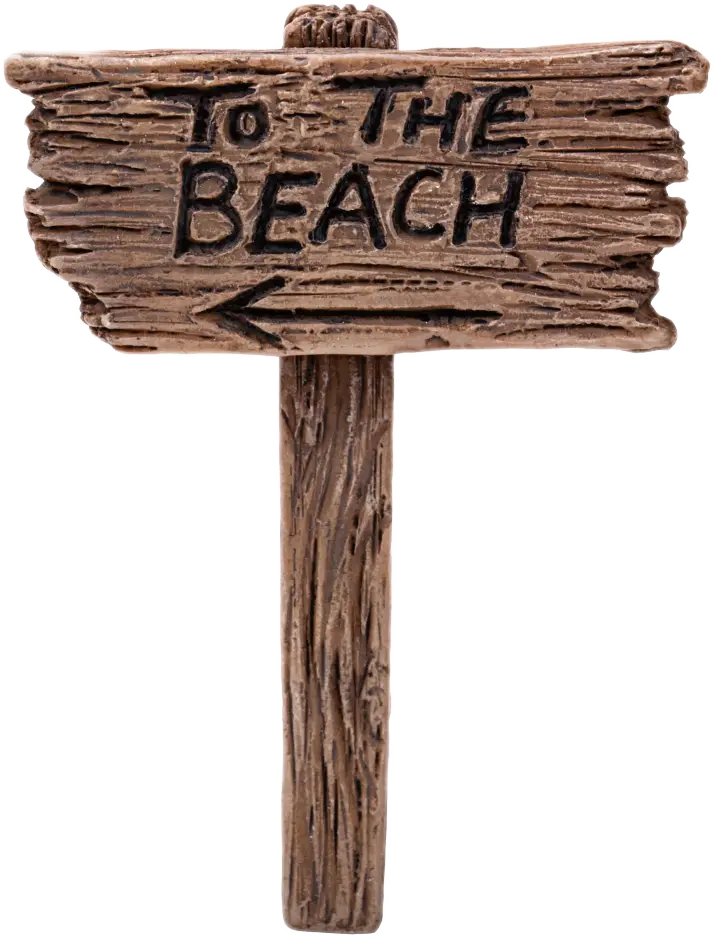 Rustic Wooden Beach Direction Sign