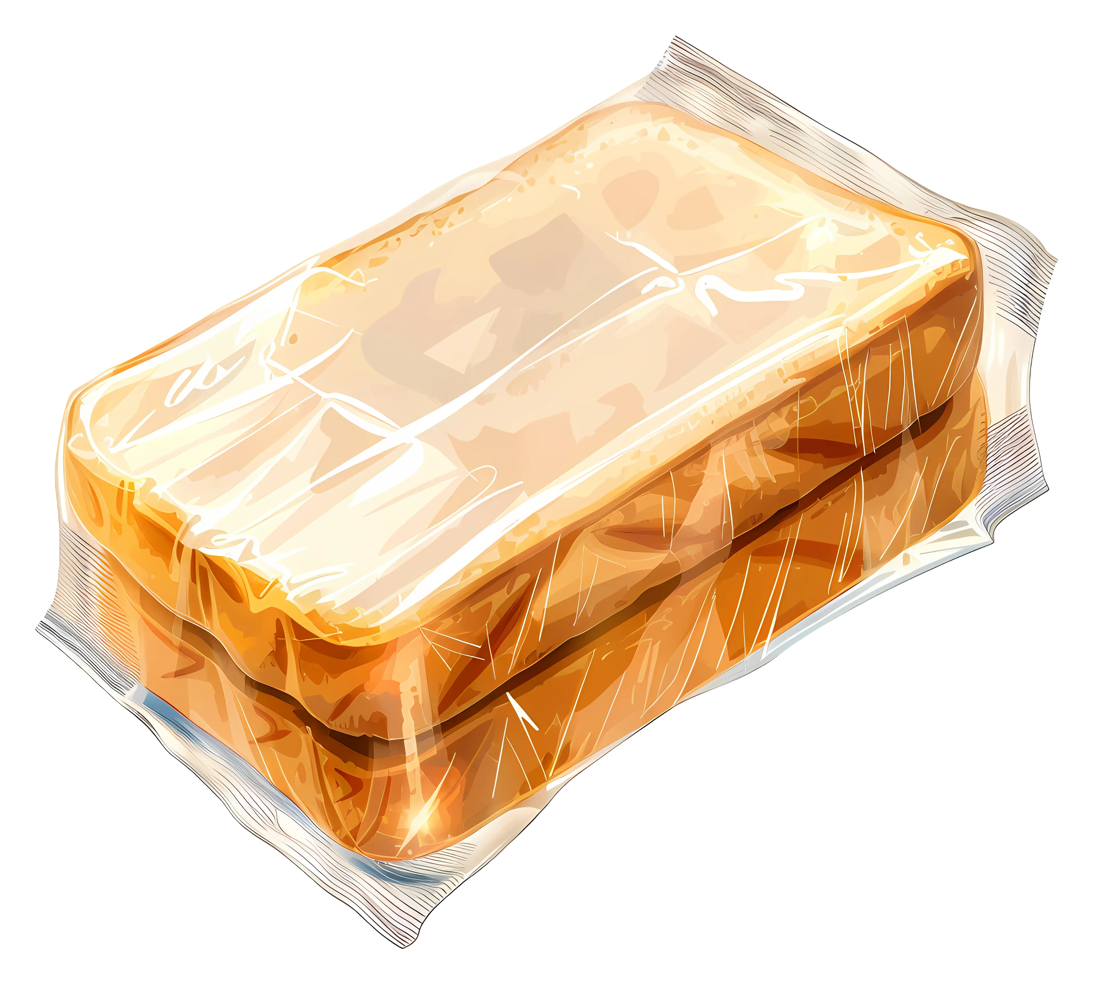 Packaged Bread in Transparent Wrap