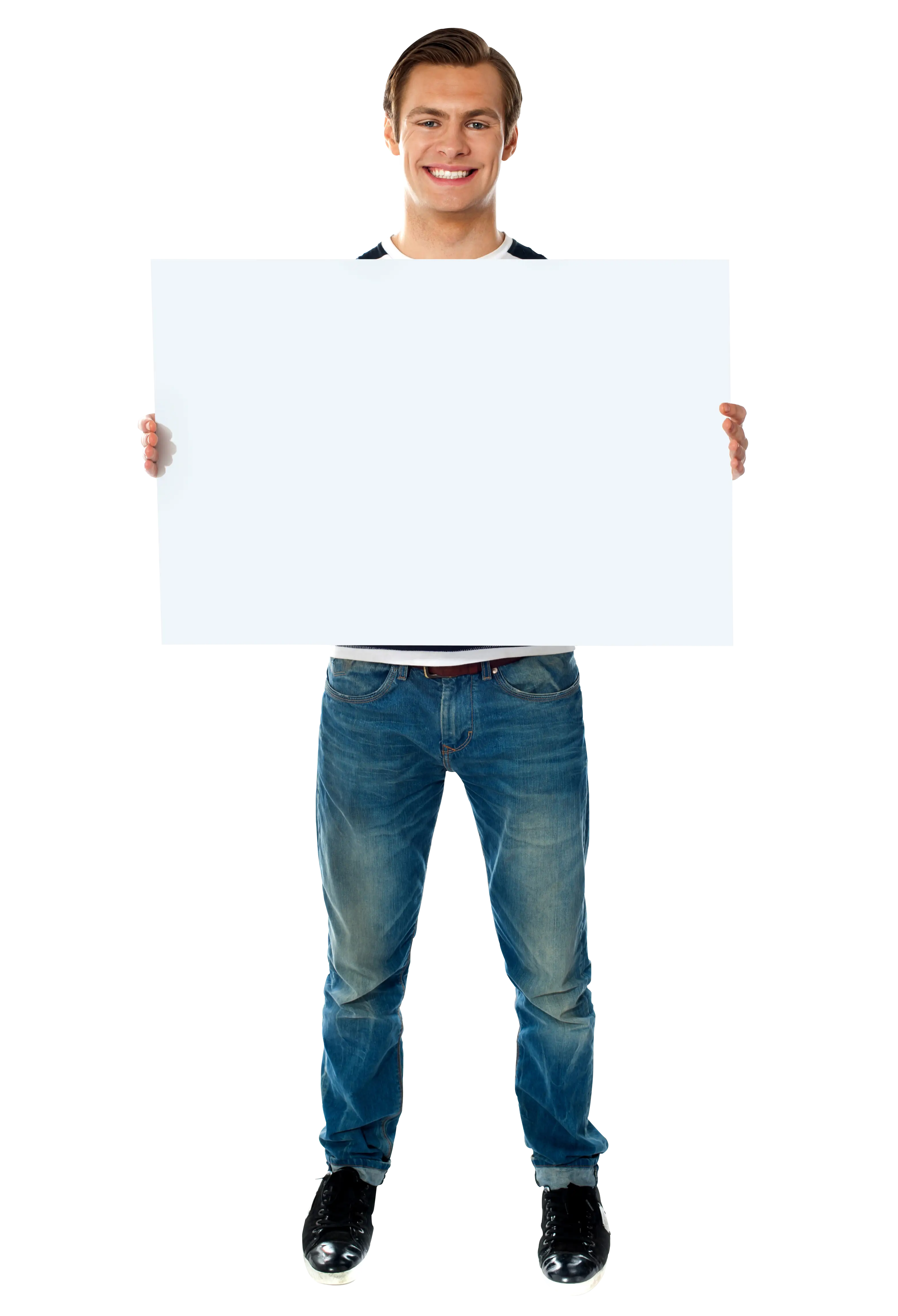 Man Holding Blank Sign