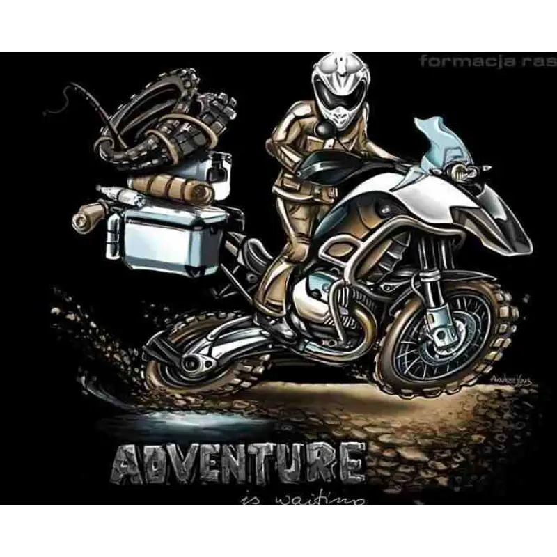 Adventure Motorcycle with Rider