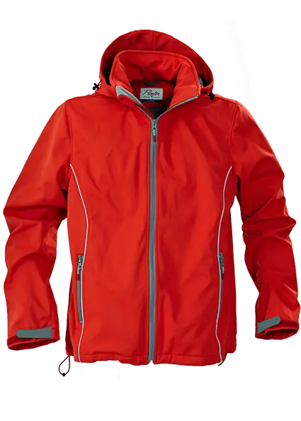 Red Hooded Jacket with Zipper