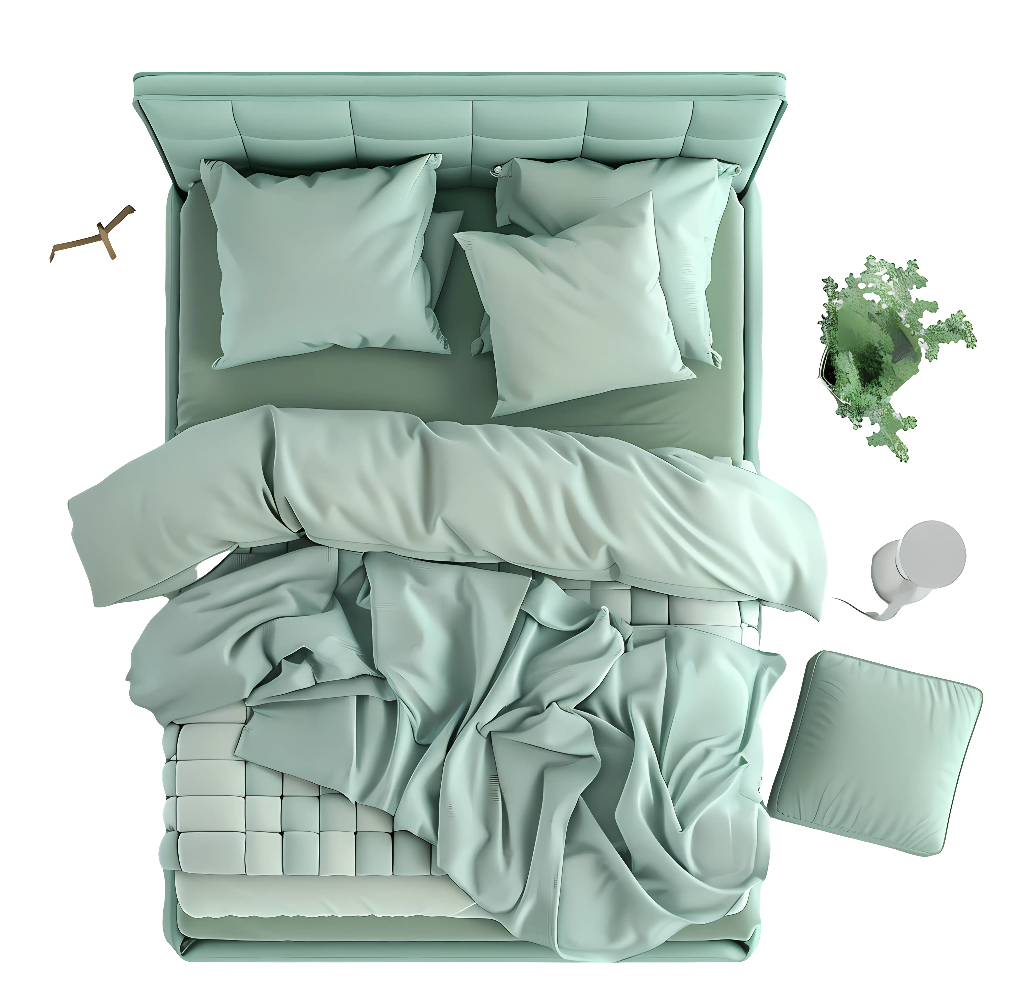 Comfortable Bed with Pillows