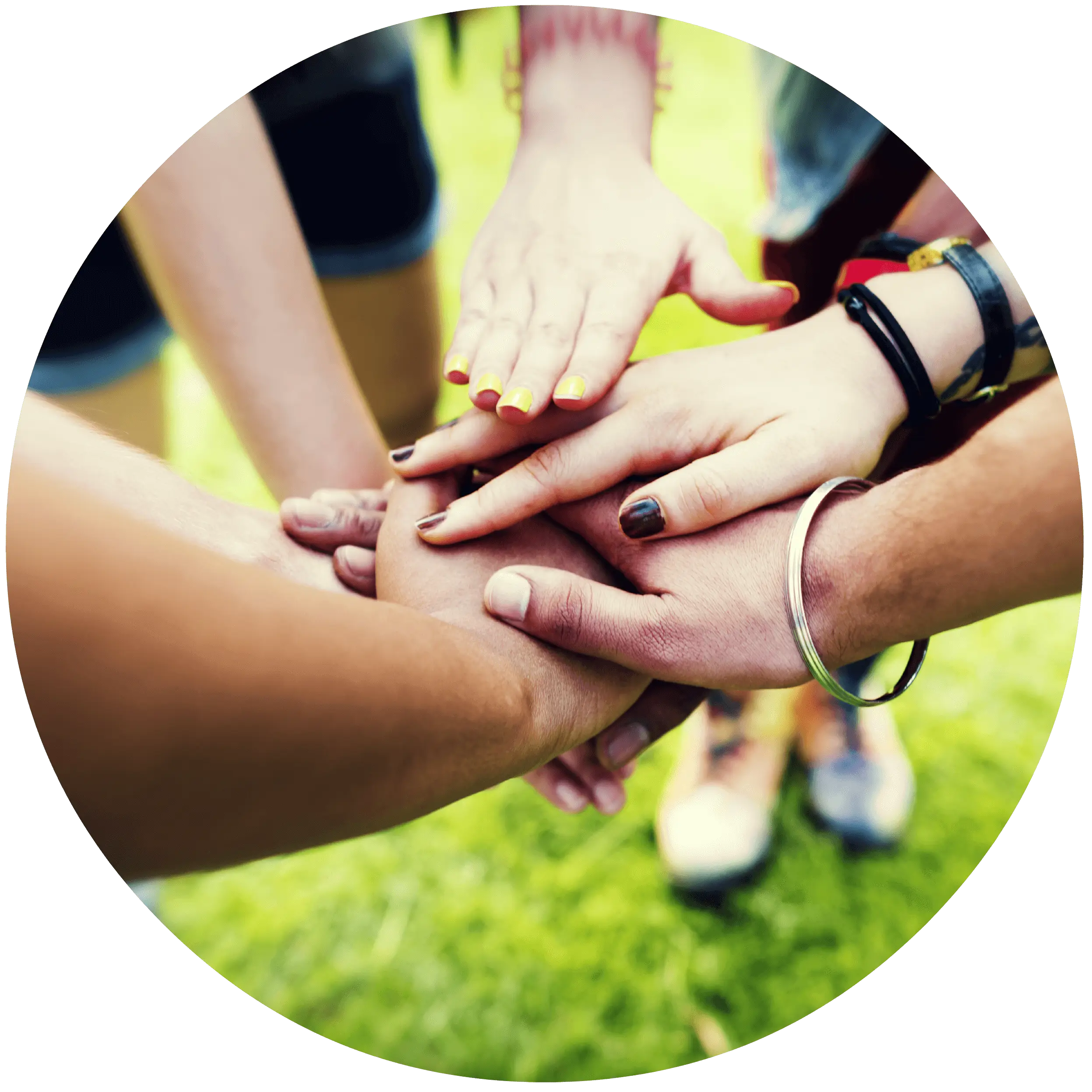Hands Together Showing Teamwork