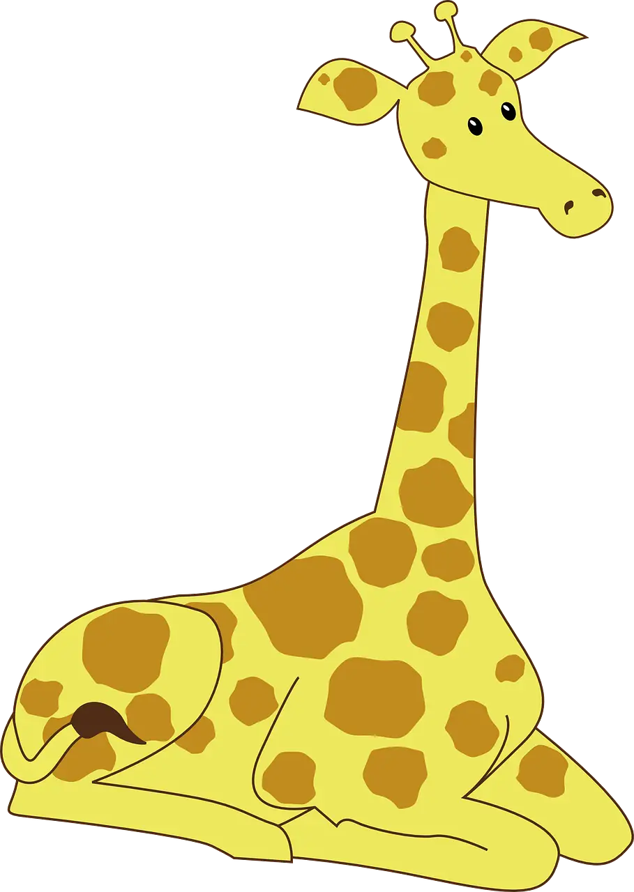 Cartoon Giraffe Illustration Sitting