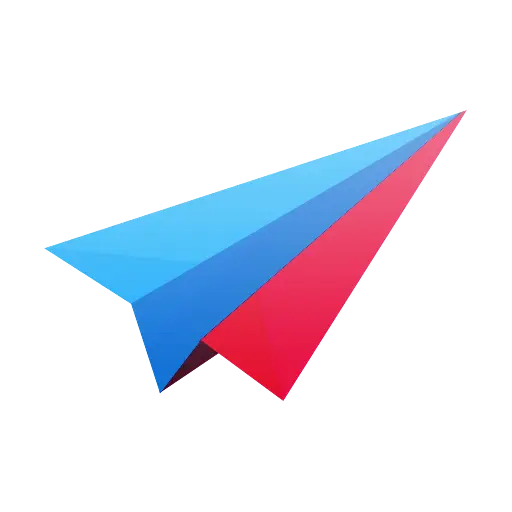 Red and Blue Paper Airplane Illustration