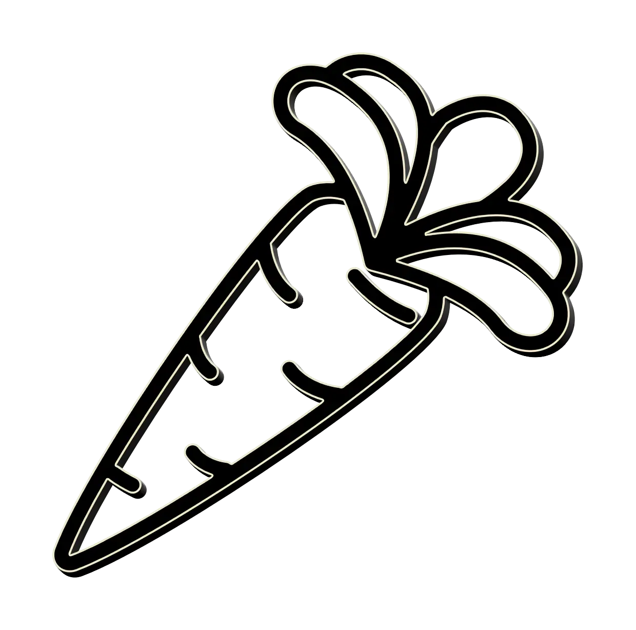 Black Carrot Outline Graphic Design