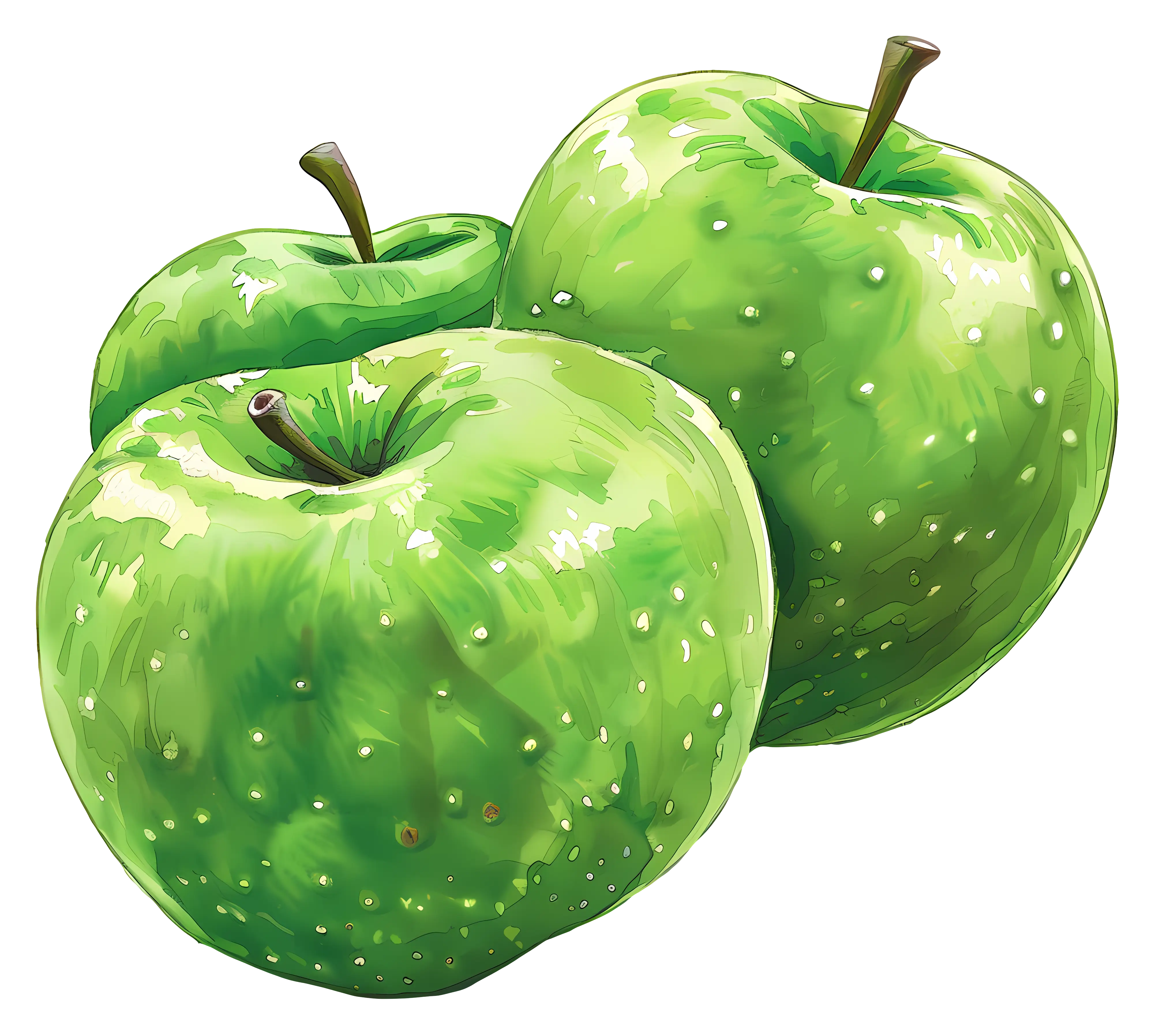 Two Fresh Green Apples