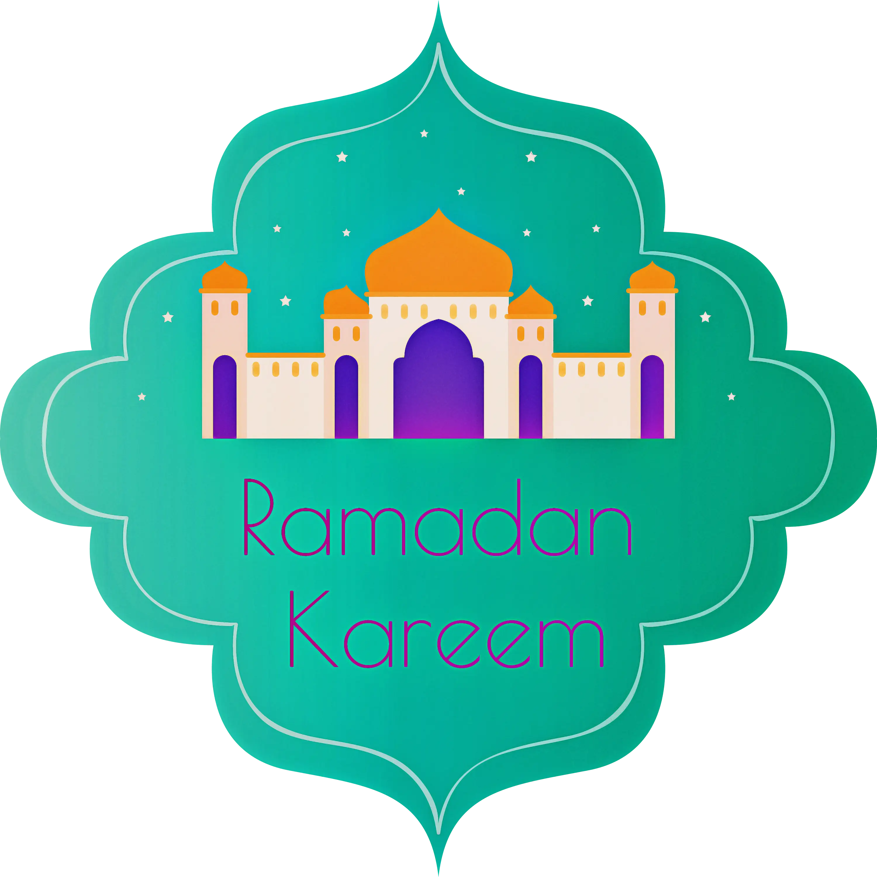 Ramadan Kareem Greeting with Mosque Illustration