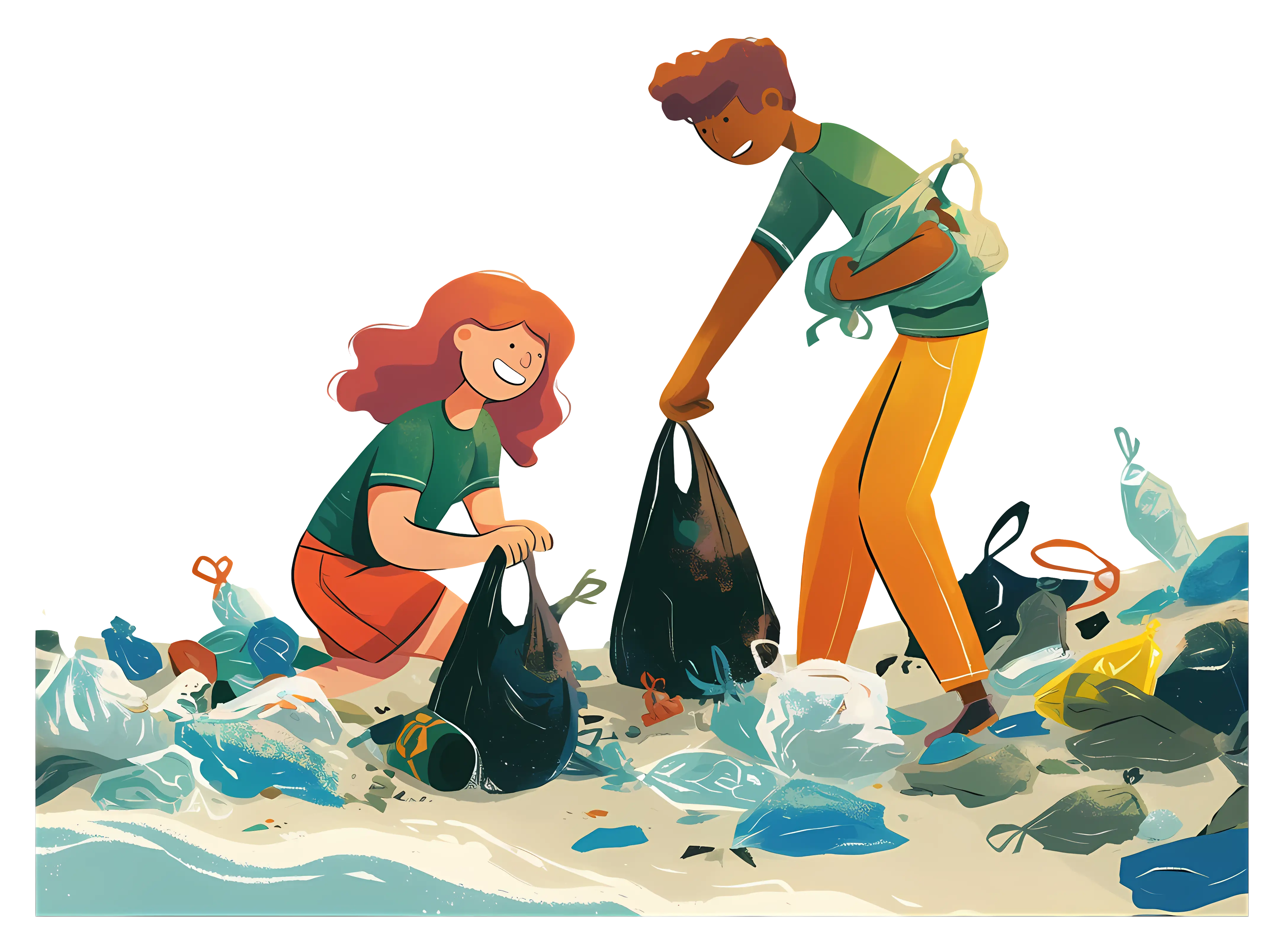 Volunteers Cleaning Beach