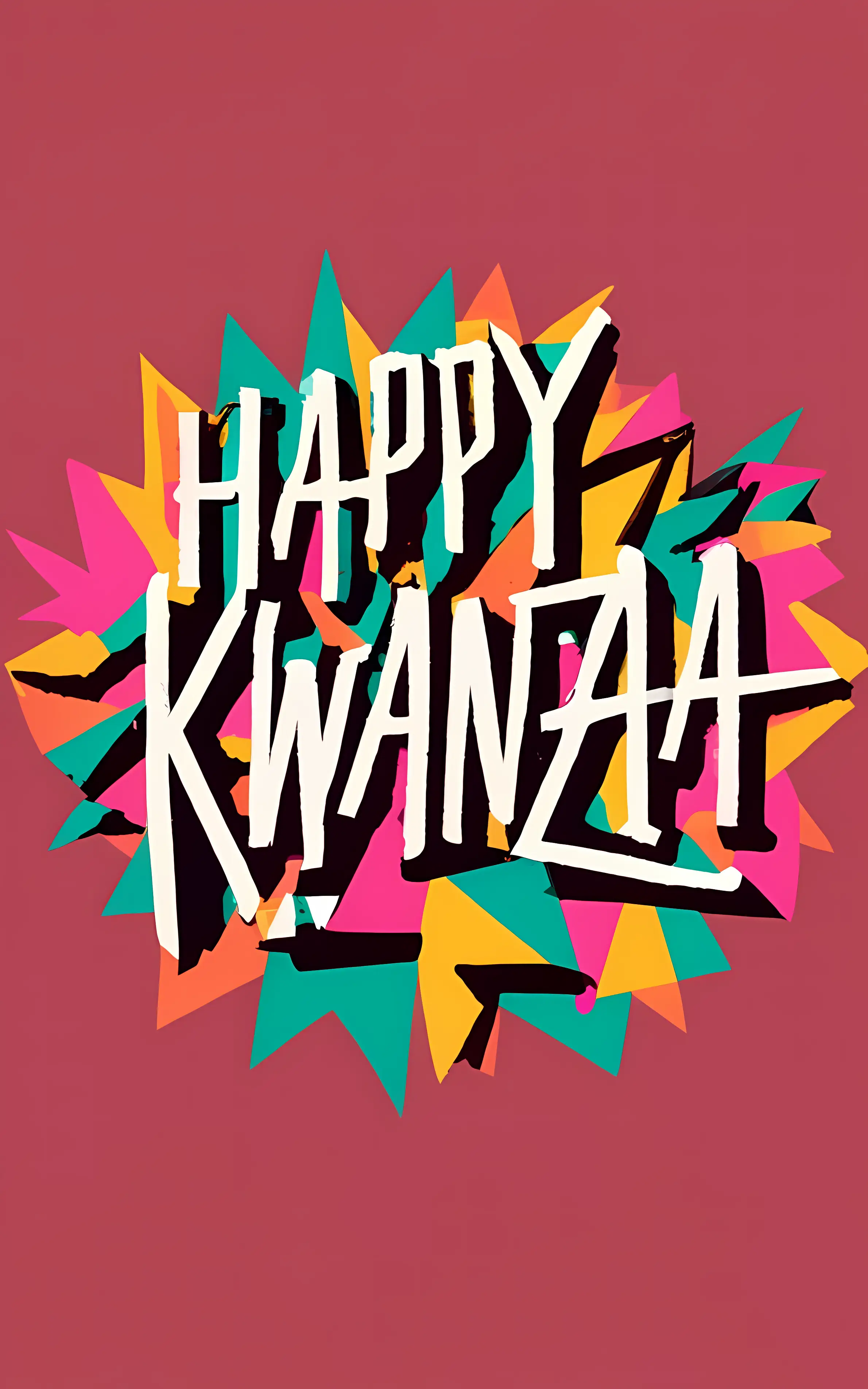 Happy Kwanzaa with Colorful Abstract Design