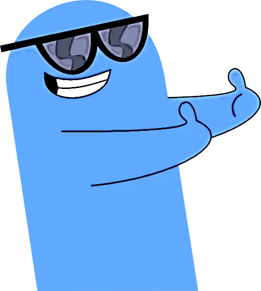Cool Blue Cartoon Character