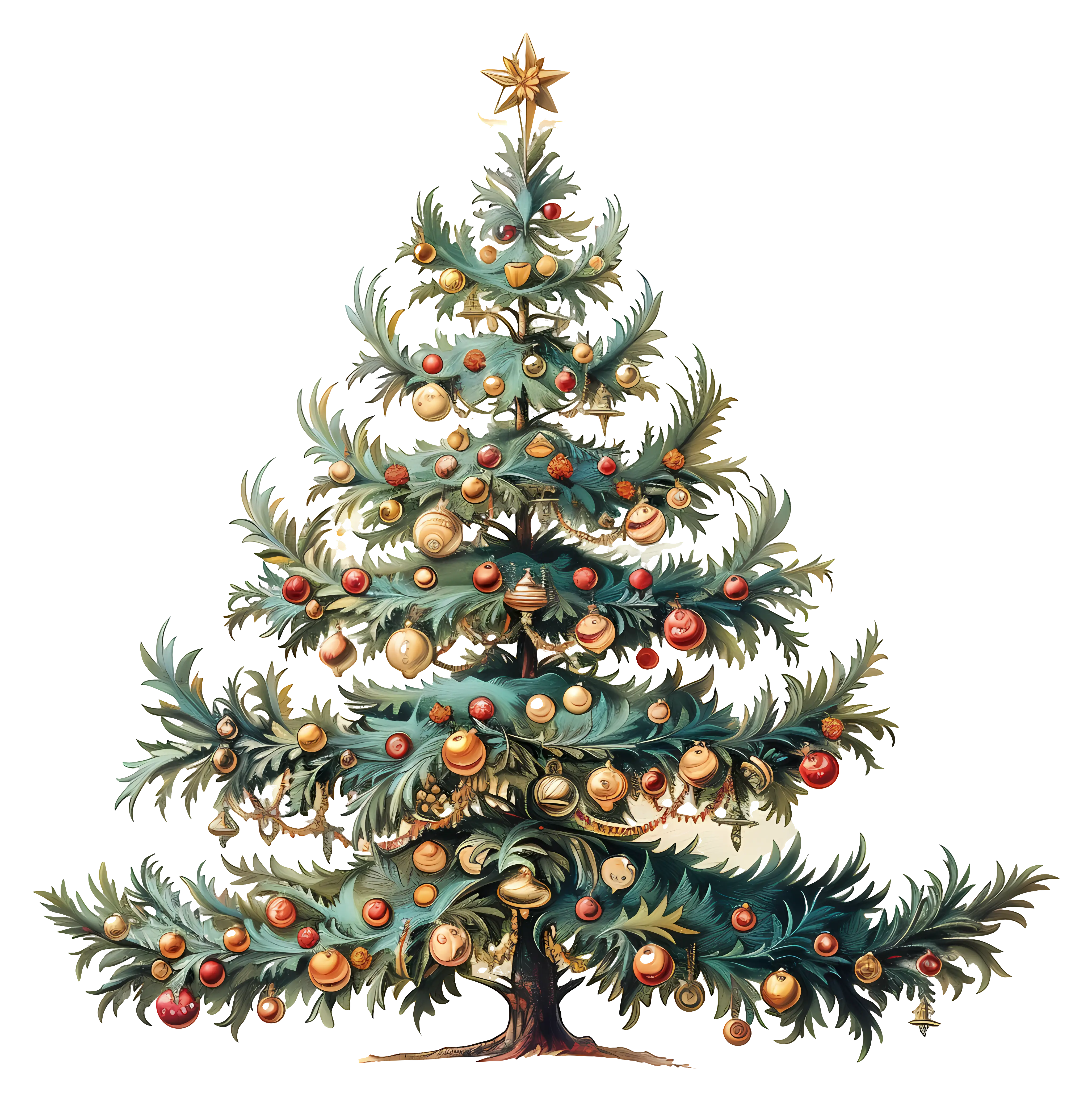 Decorated Christmas Tree with Ornaments