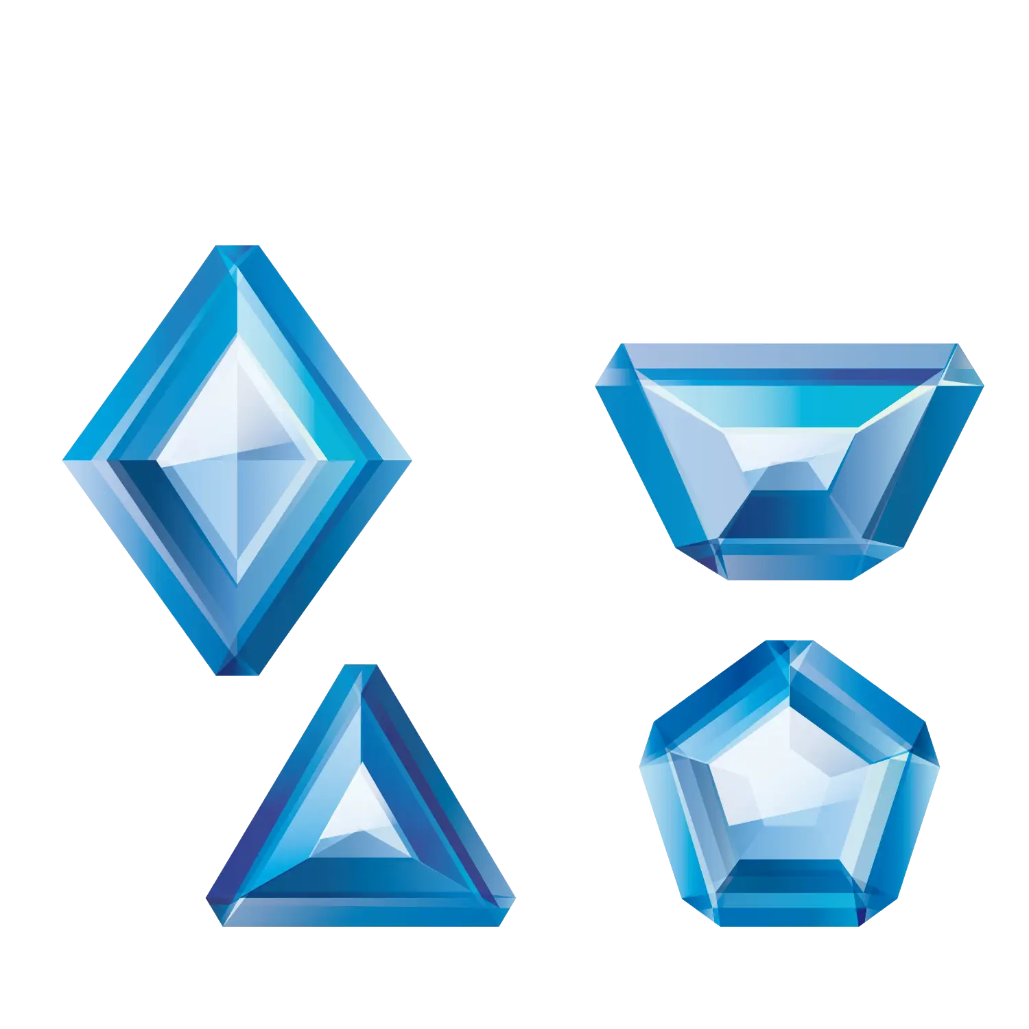 Various Shaped Blue Gems