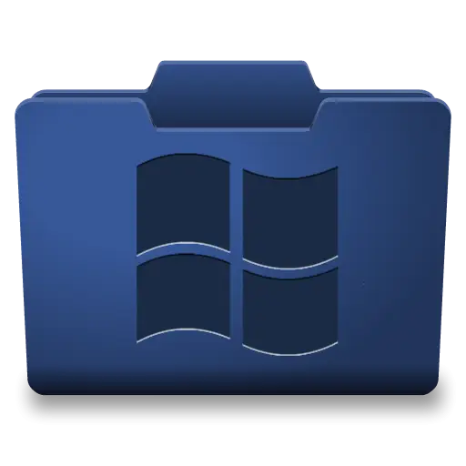 Blue Folder Icon with Windows Logo