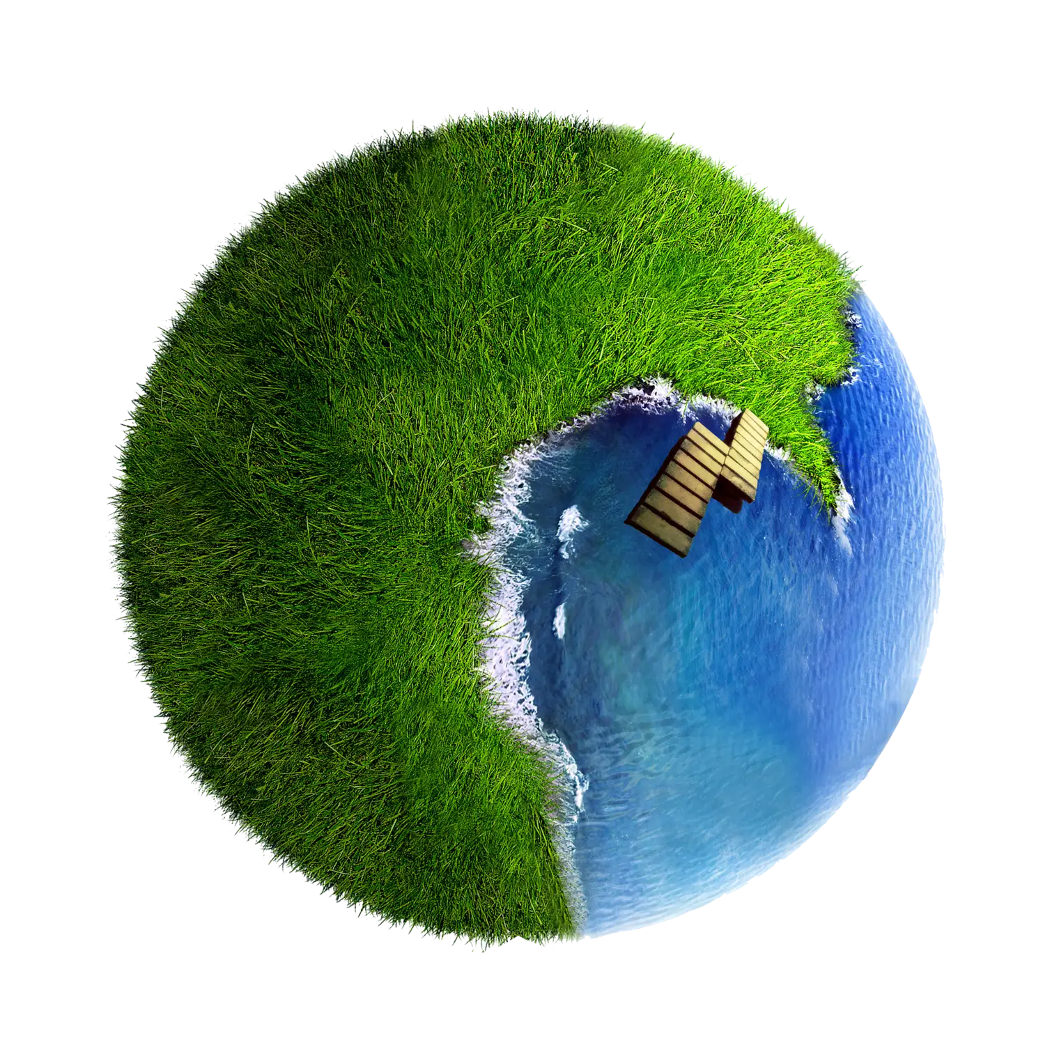 Half Grass Half Water Earth