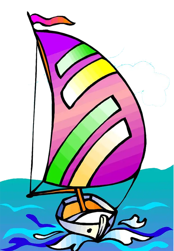Colorful Sailboat on Water