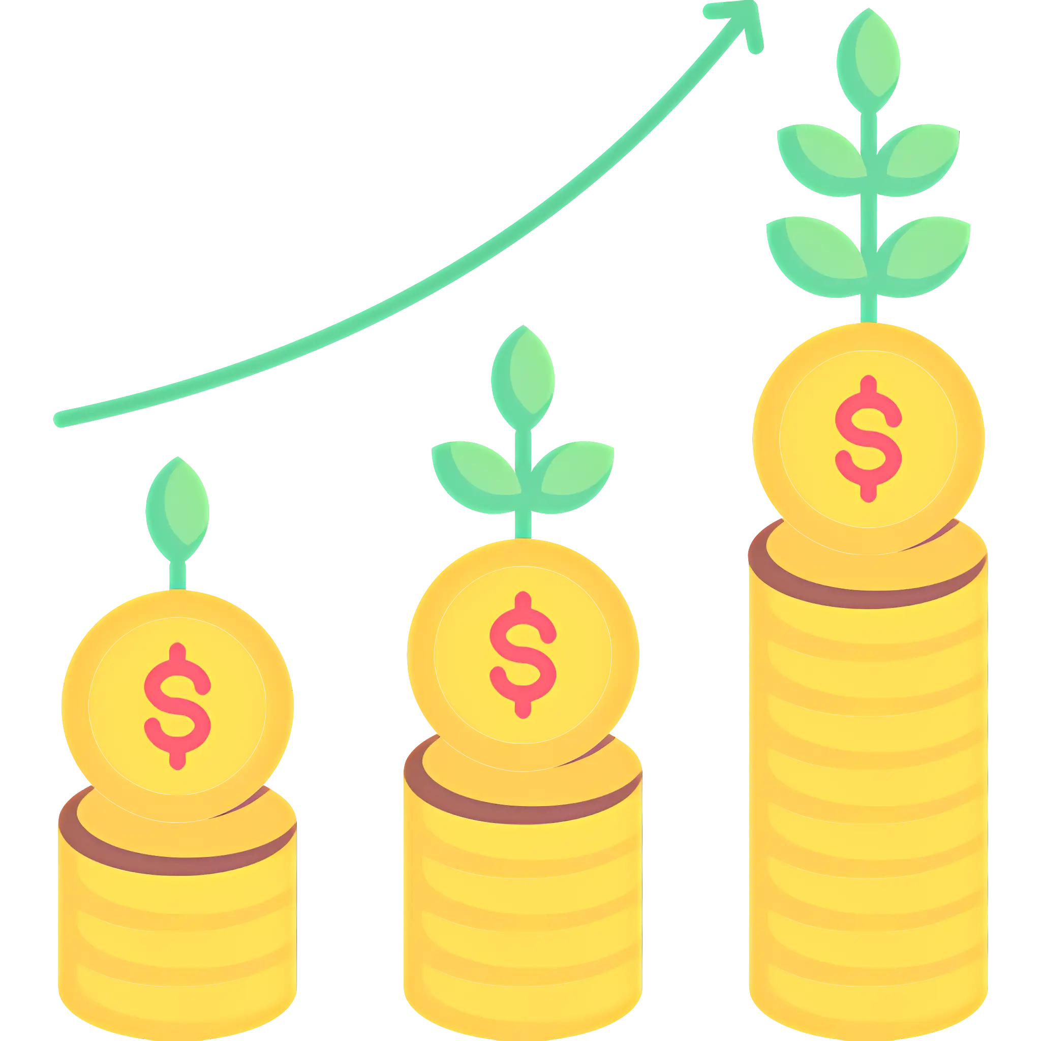 Growing Coins and Plant Investment Concept