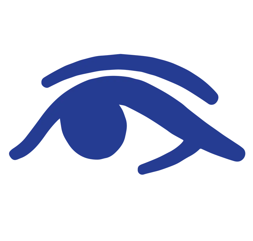 Abstract Blue Eye Symbol in Minimalist Design