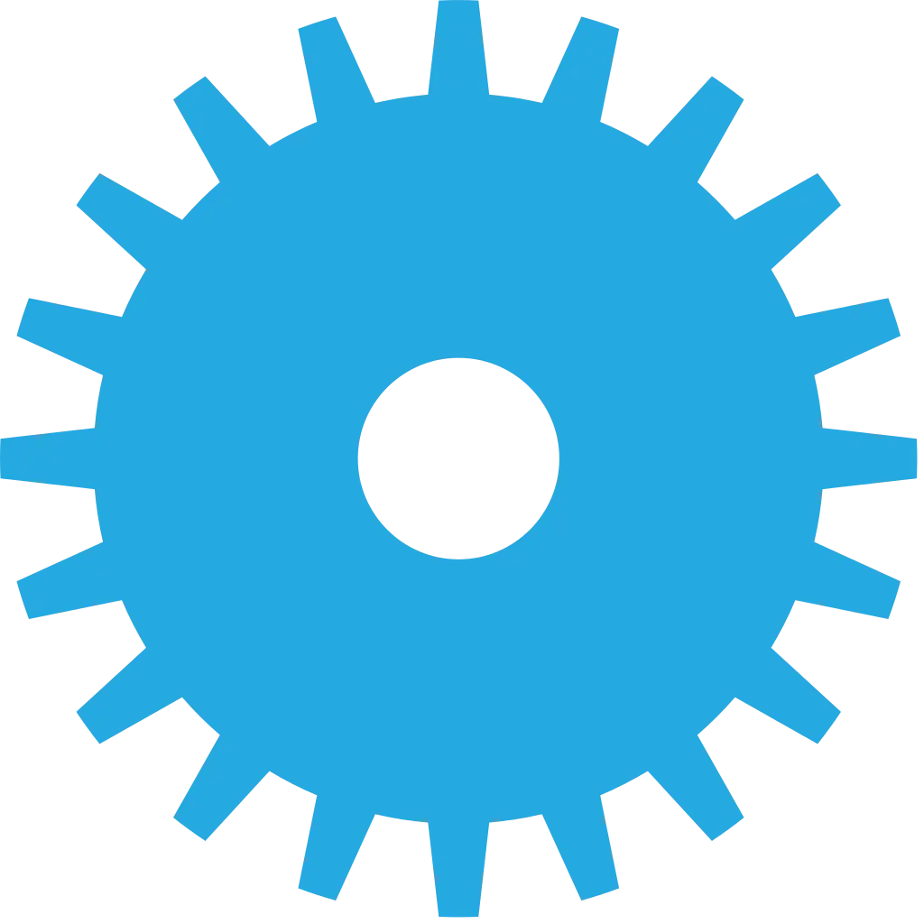 Blue Gear Icon for Settings