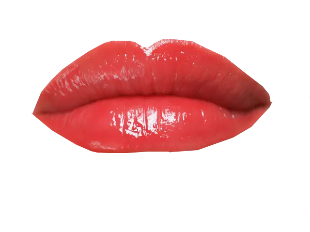 Glossy Red Lips Close-Up
