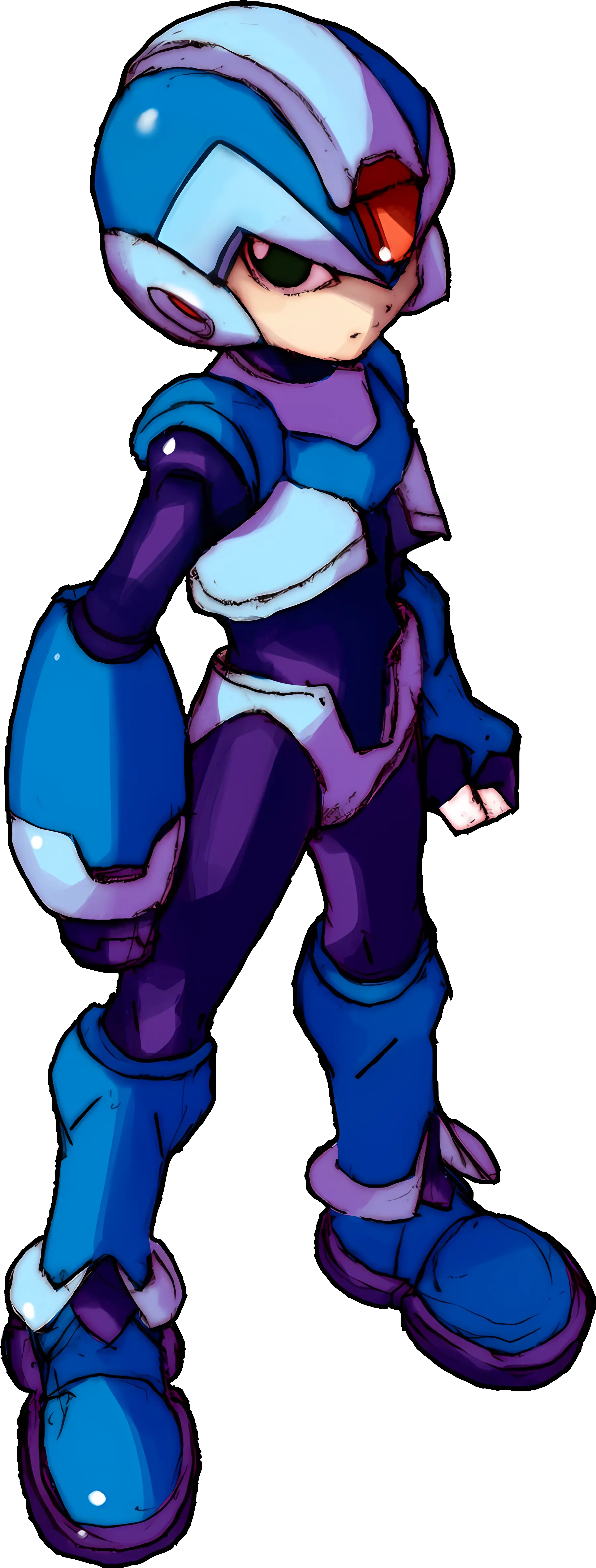 Blue Armored Heroic Character