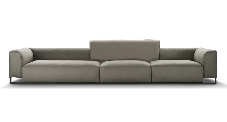 Long Gray Sofa with Minimalist Style