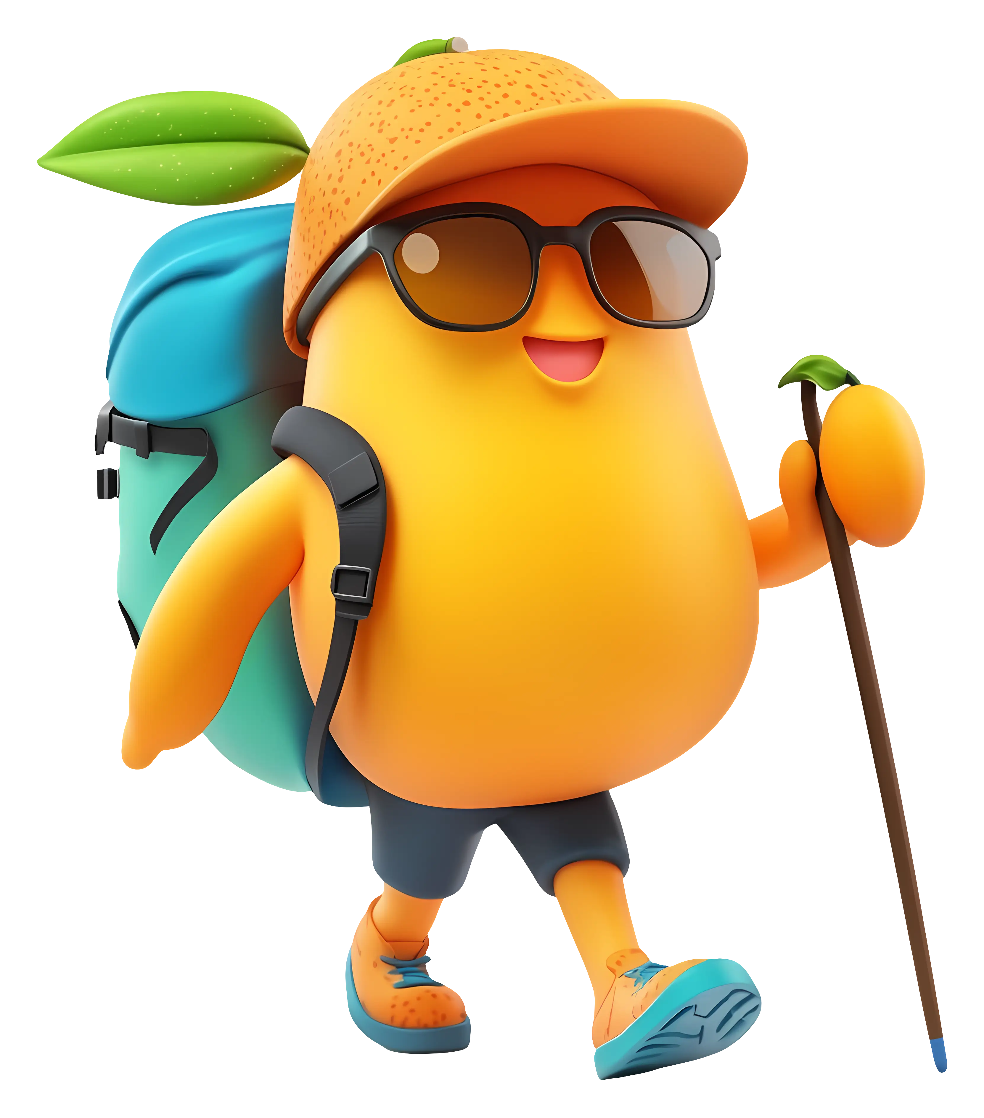 Cartoon Orange Character on Adventure