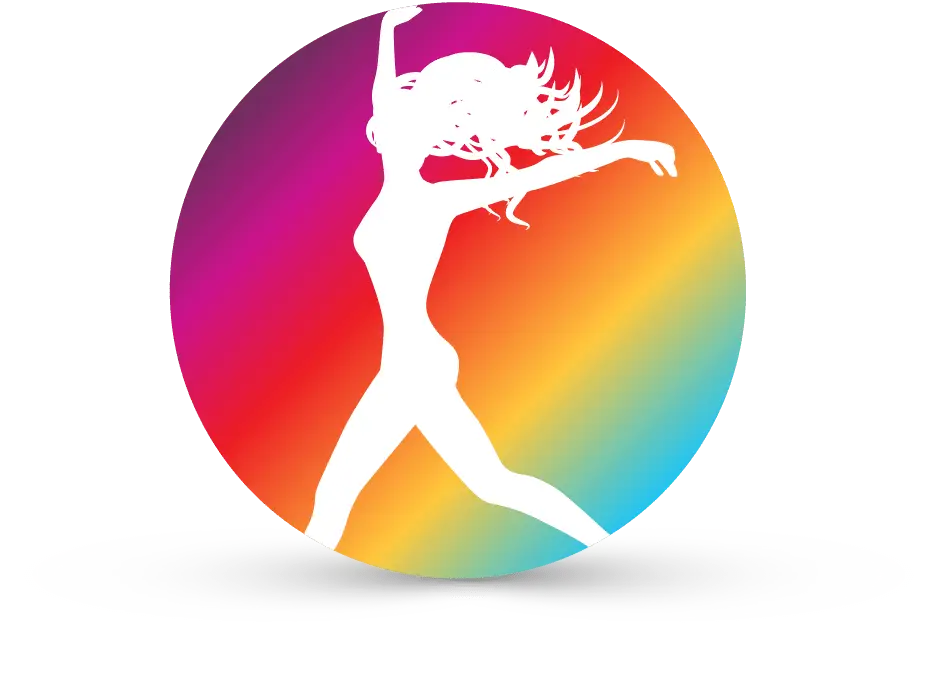 Dancing Silhouette in Rainbow Circle