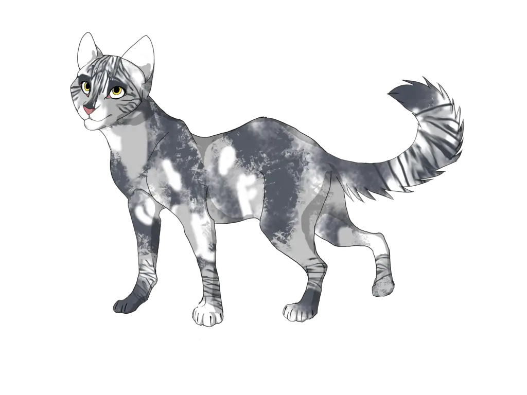 Gray Tabby Cat Cartoon Illustration