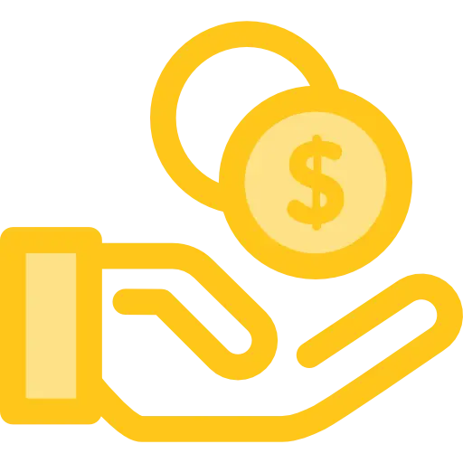 Financial Hand Holding a Coin Icon