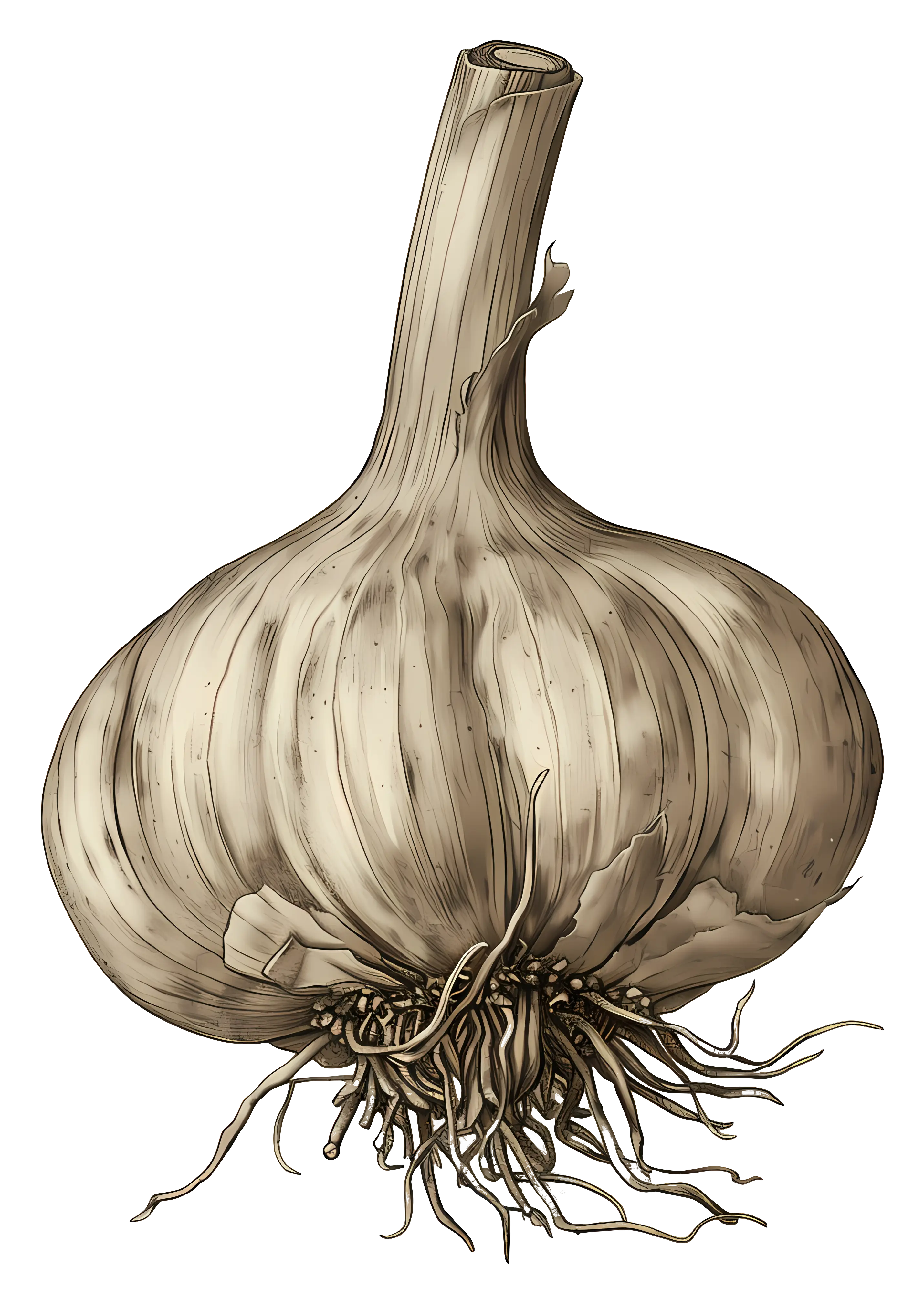 Detailed Garlic Illustration