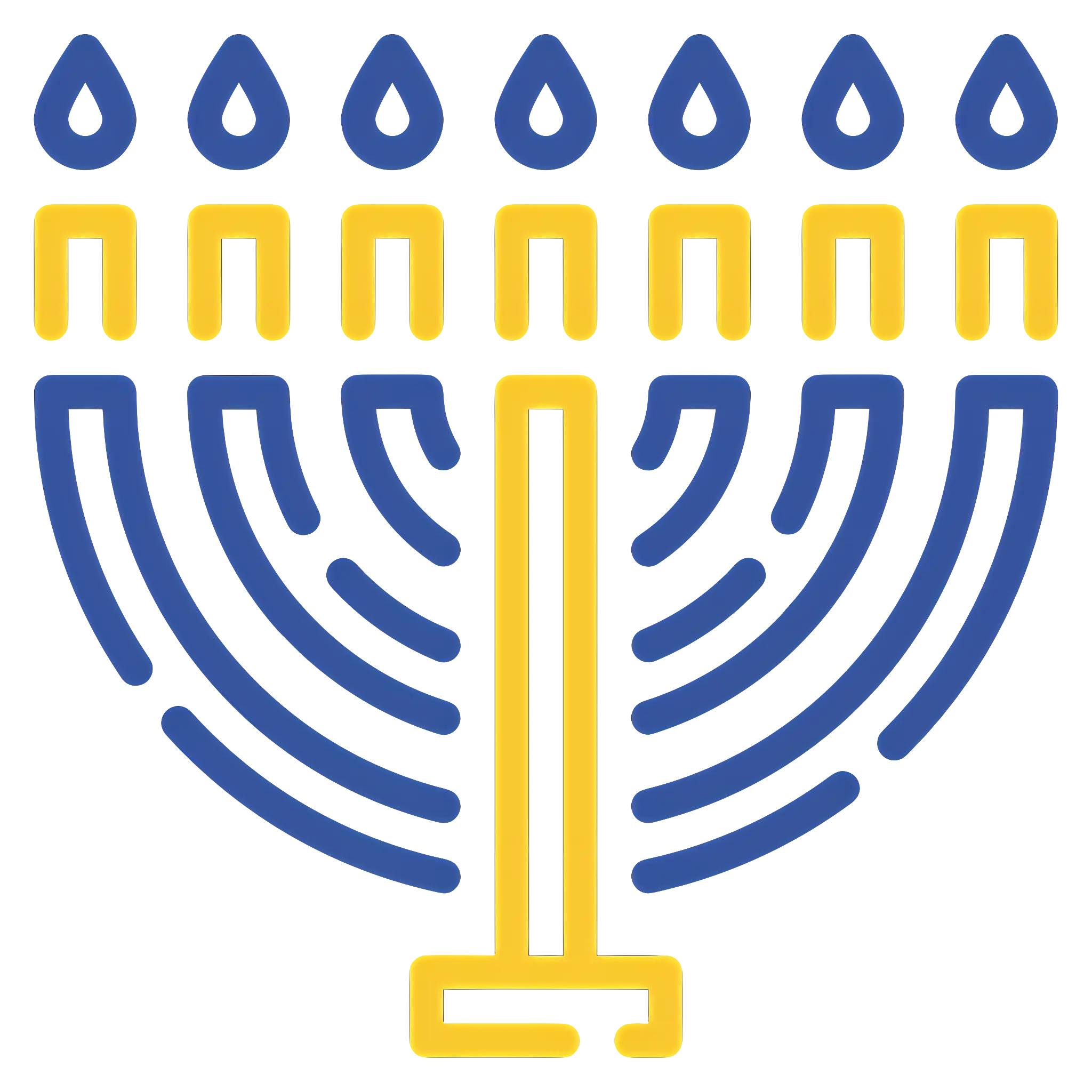 Menorah with Seven Candles