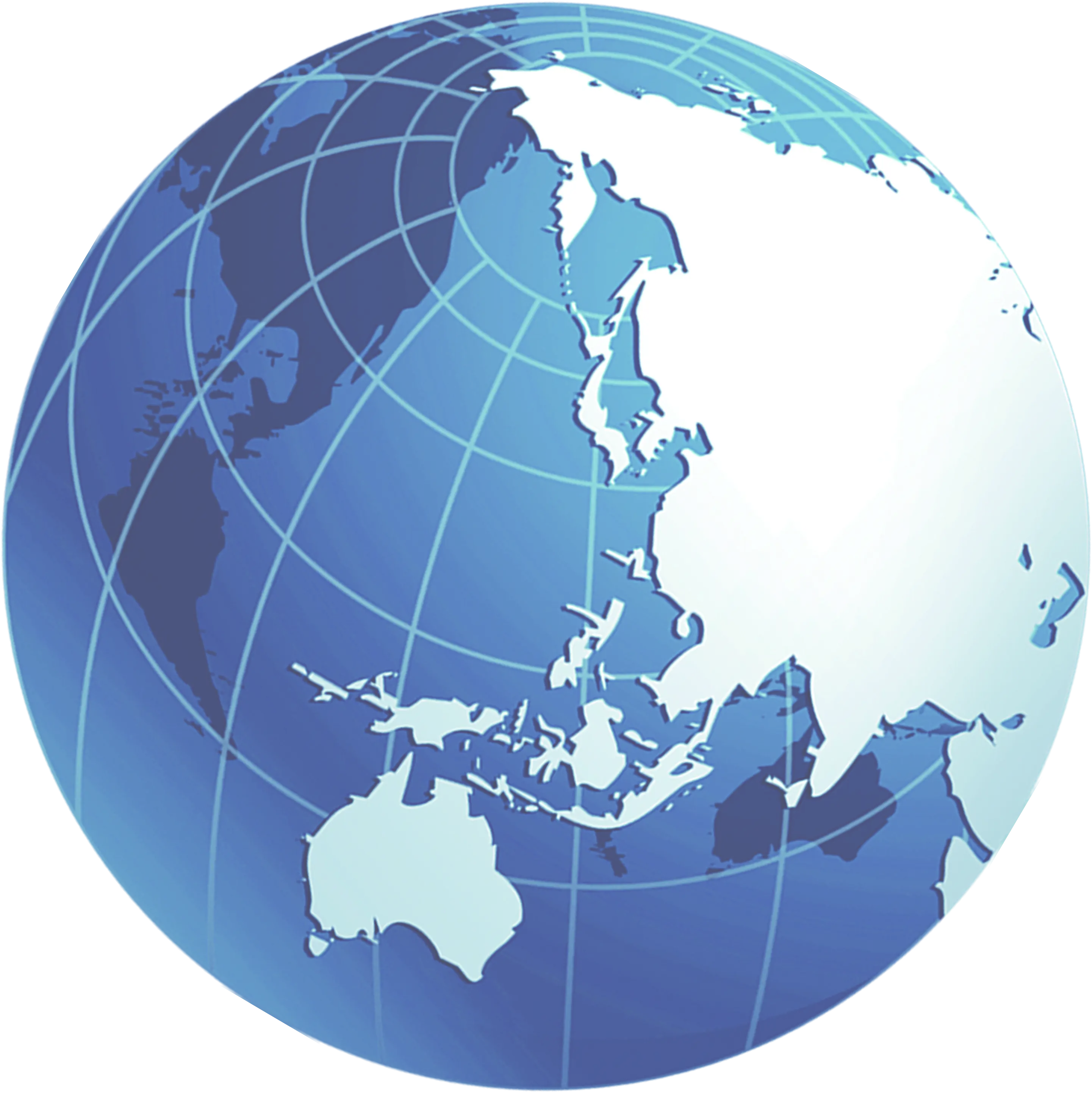 Light Blue Globe Illustration with World Contours