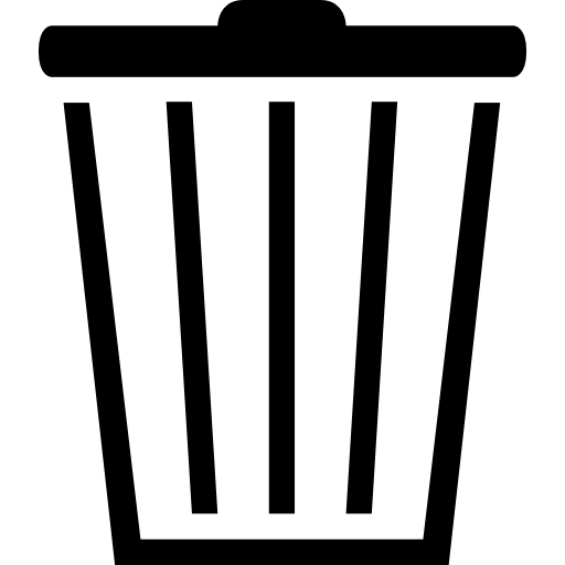 Minimalist Black Trash Can Icon Illustration