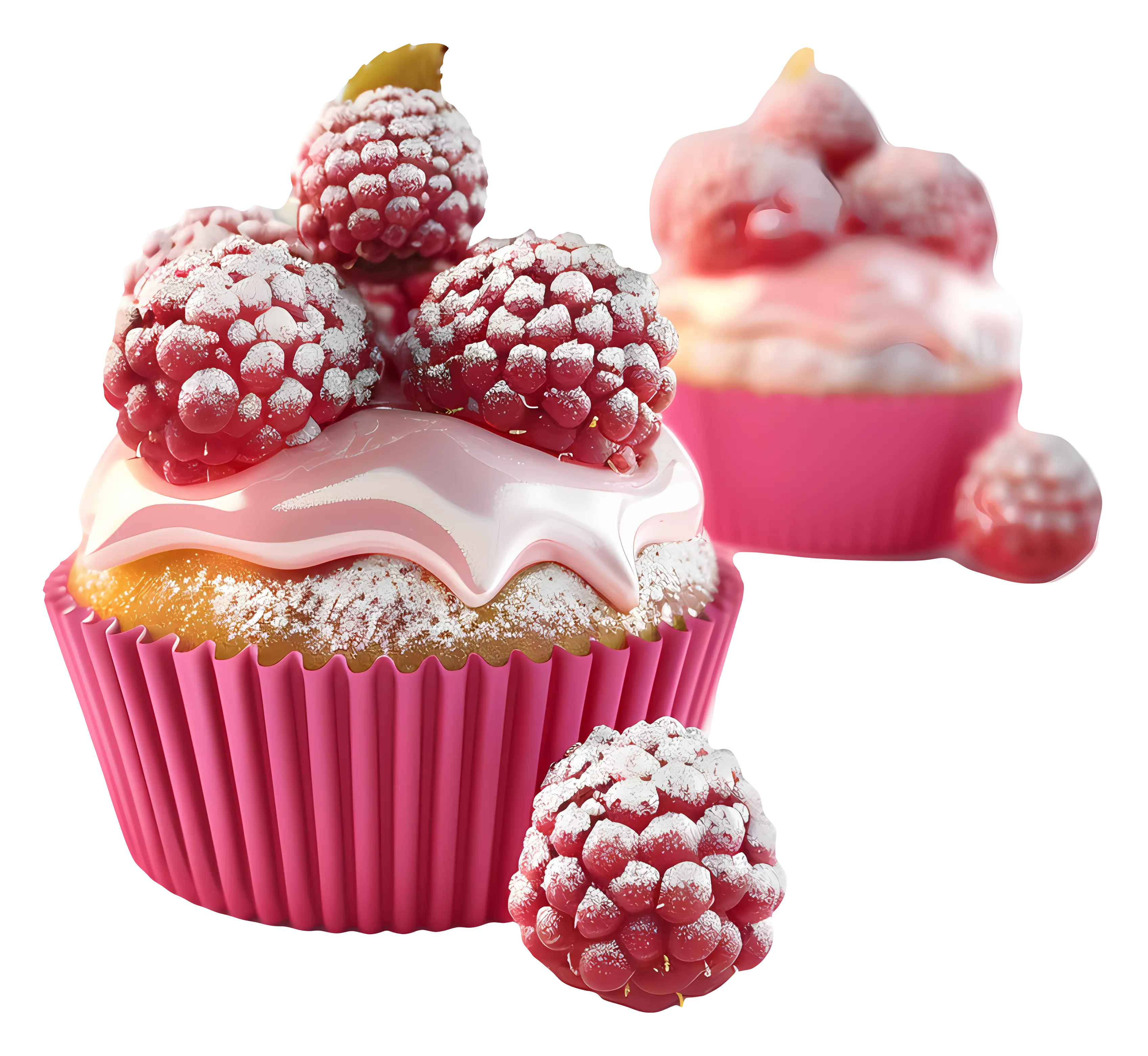 Cupcakes with Berries and Frosting