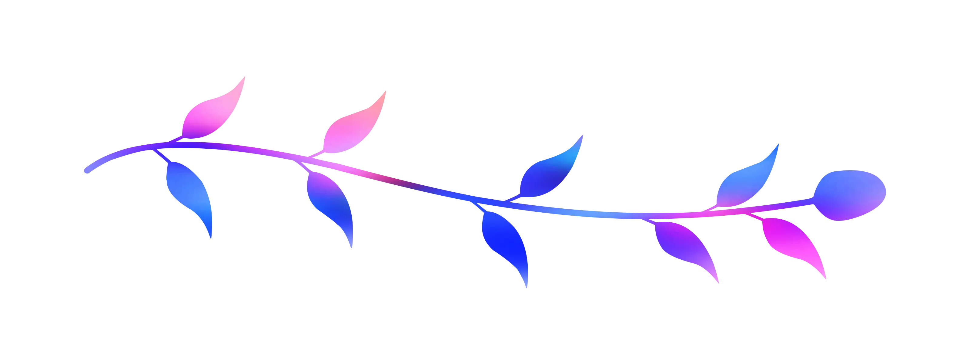 Colorful Gradient Leaf Branch Design