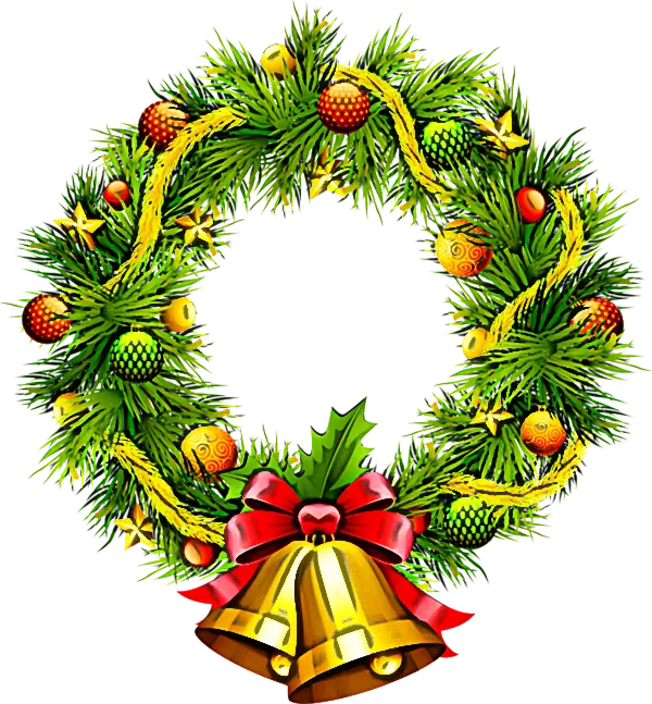 Decorative Christmas Wreath with Golden Bells