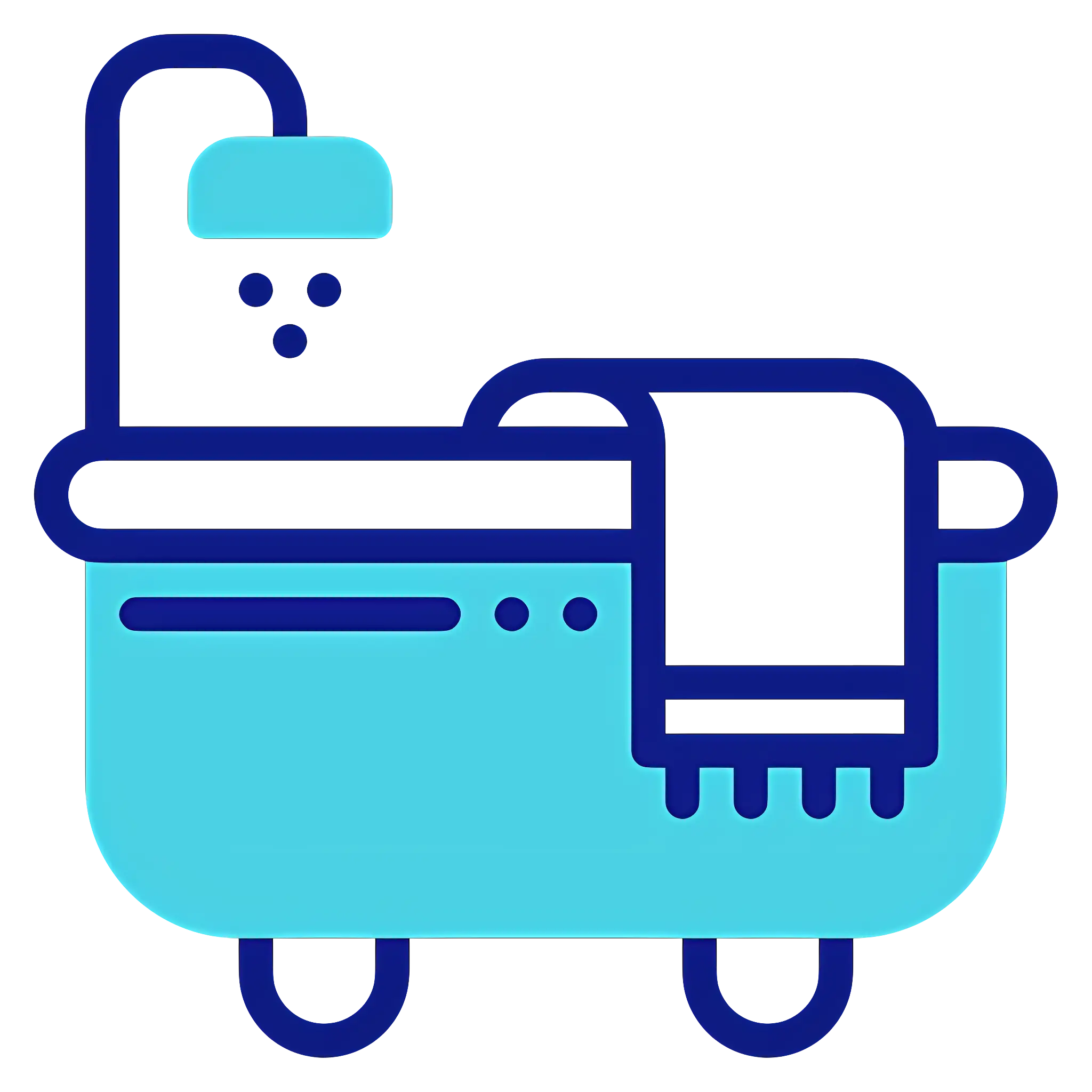 Blue Bathtub with Towel