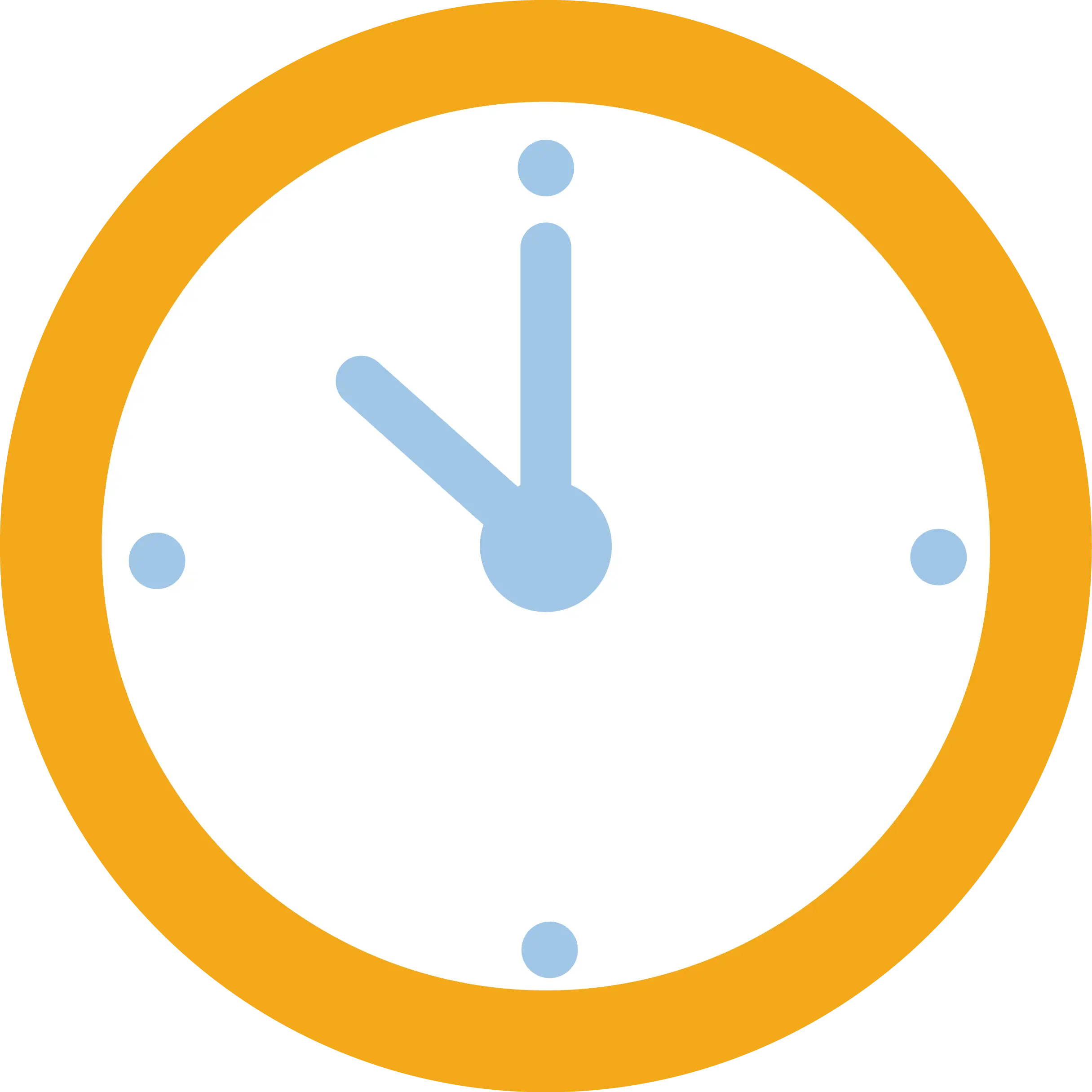 Simple Yellow Framed Clock Showing Time