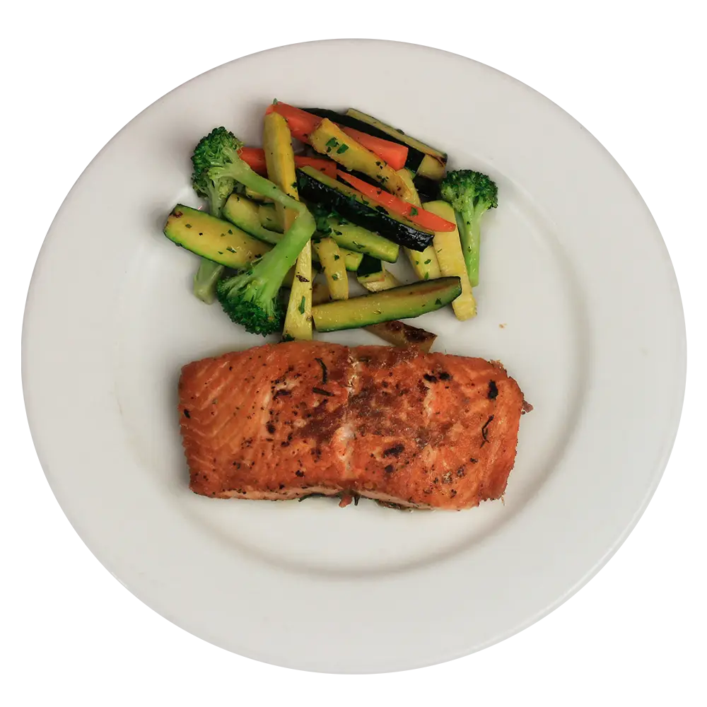 Grilled Salmon with Steamed Vegetables