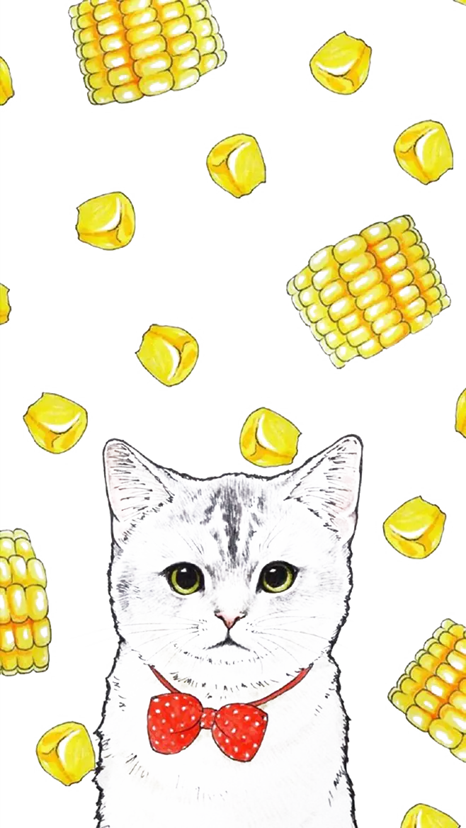 Cat with Corn Pattern
